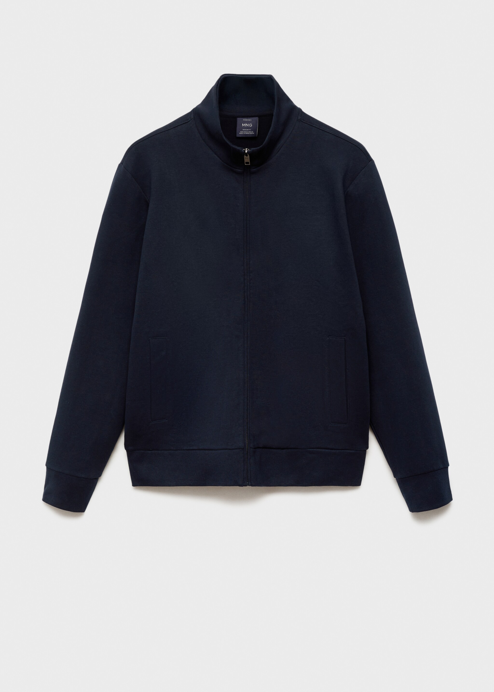 Cotton perkins-neck sweatshirt with zip - Article without model