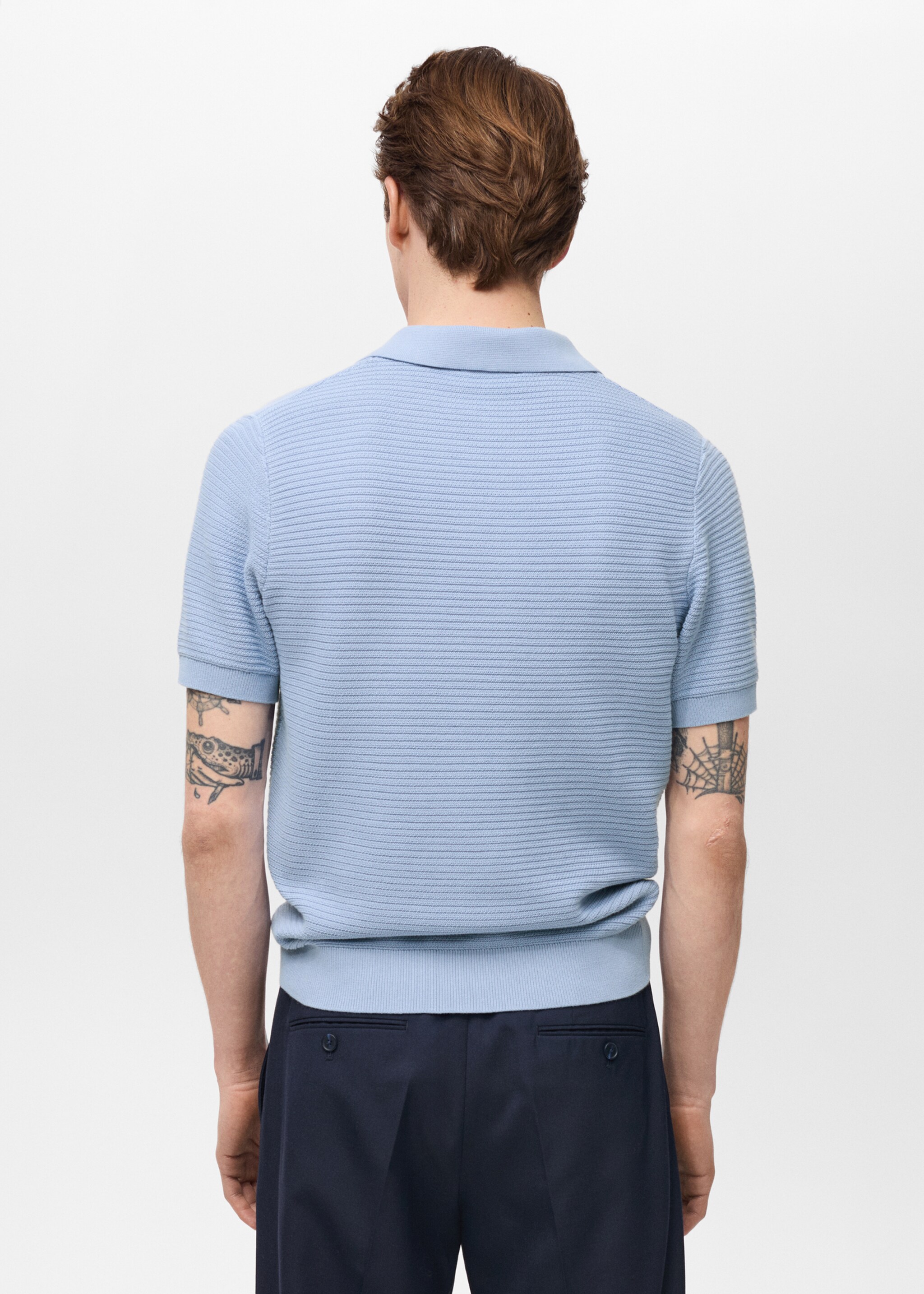100% cotton knitted polo structure - Reverse of the article
