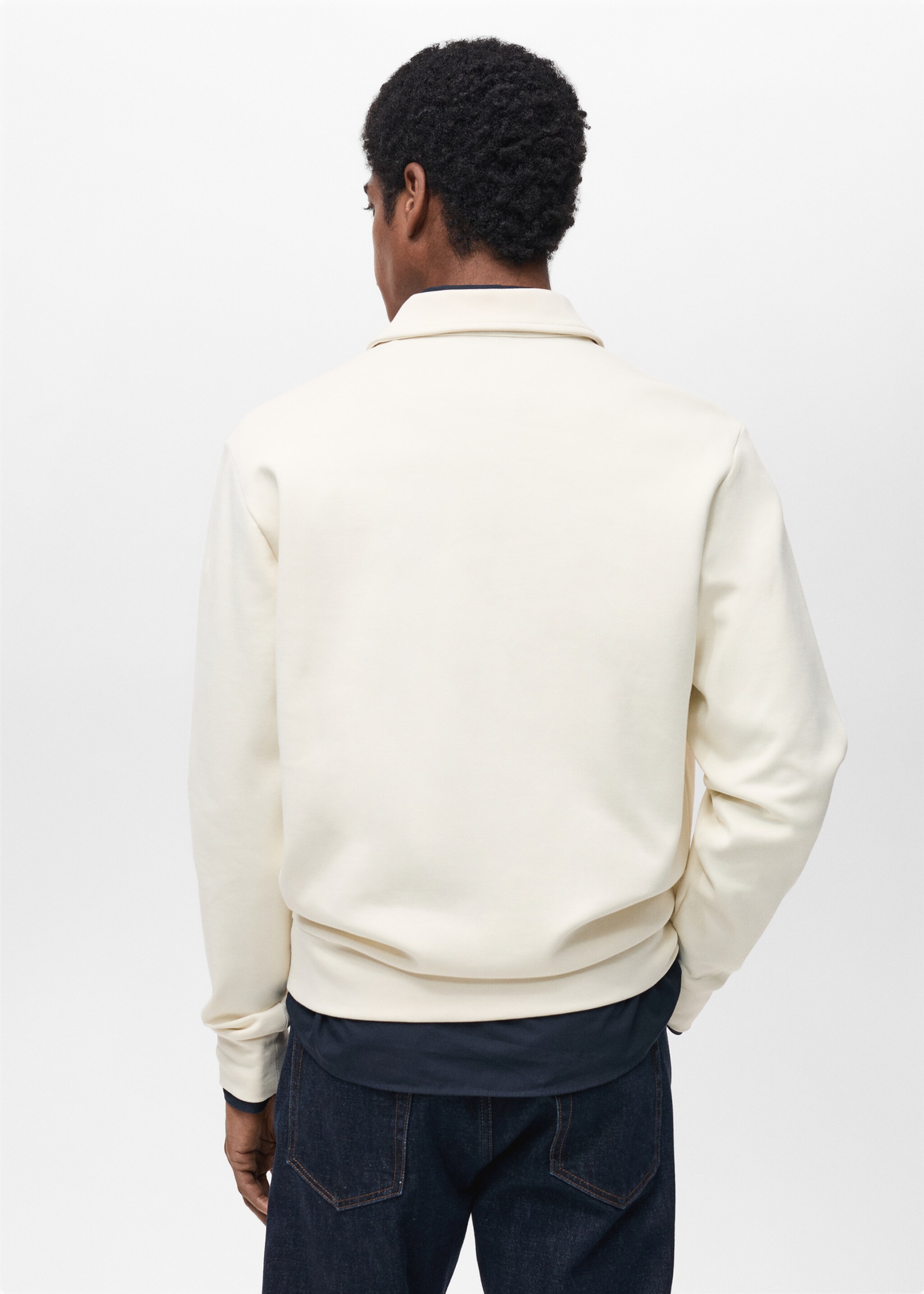 Regular-fit cotton polo sweatshirt - Reverse of the article