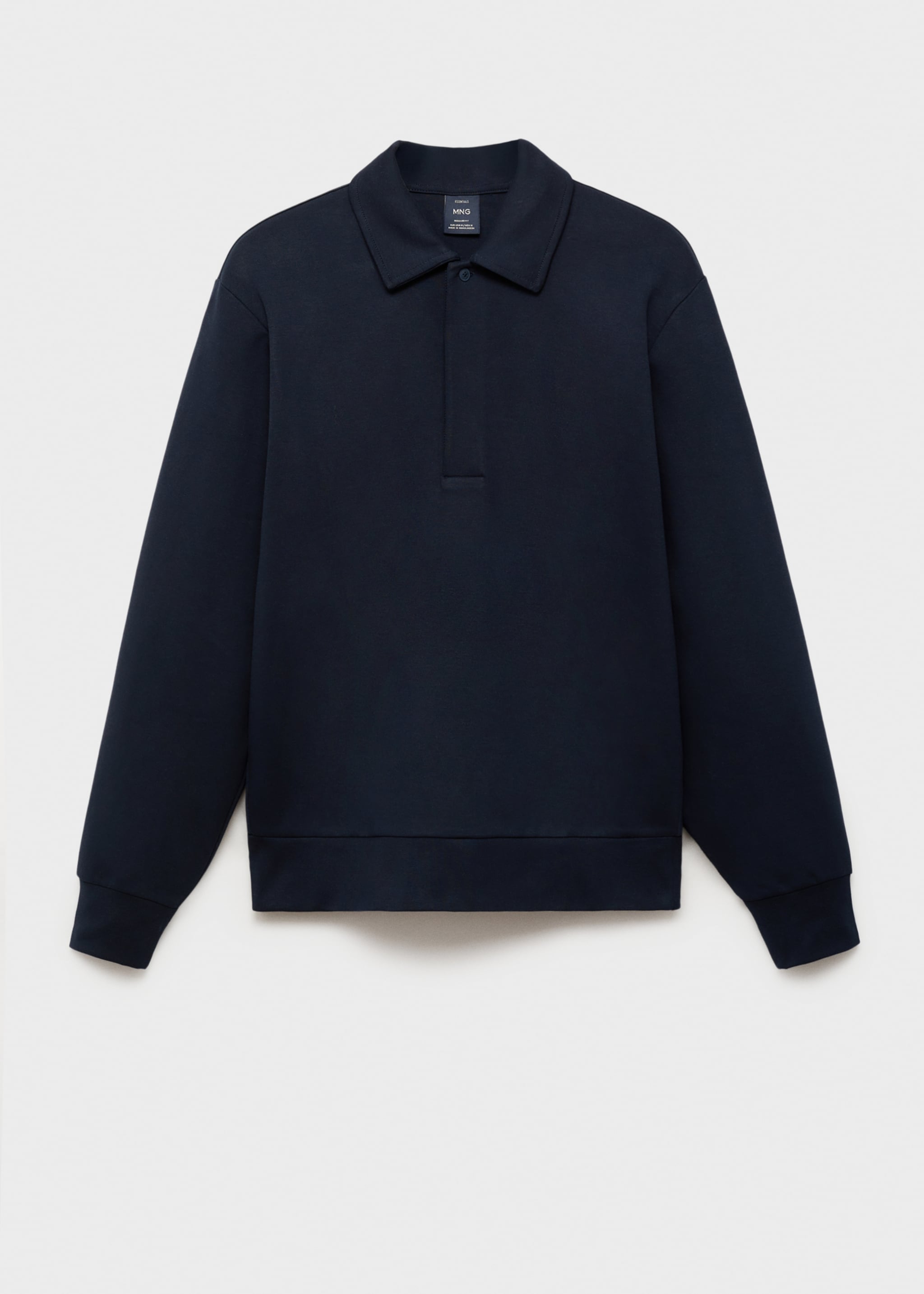 Regular-fit cotton polo sweatshirt - Article without model