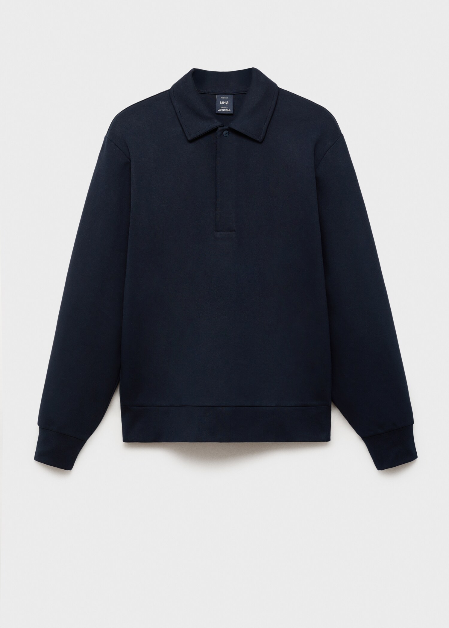 Regular-fit cotton polo sweatshirt - Article without model