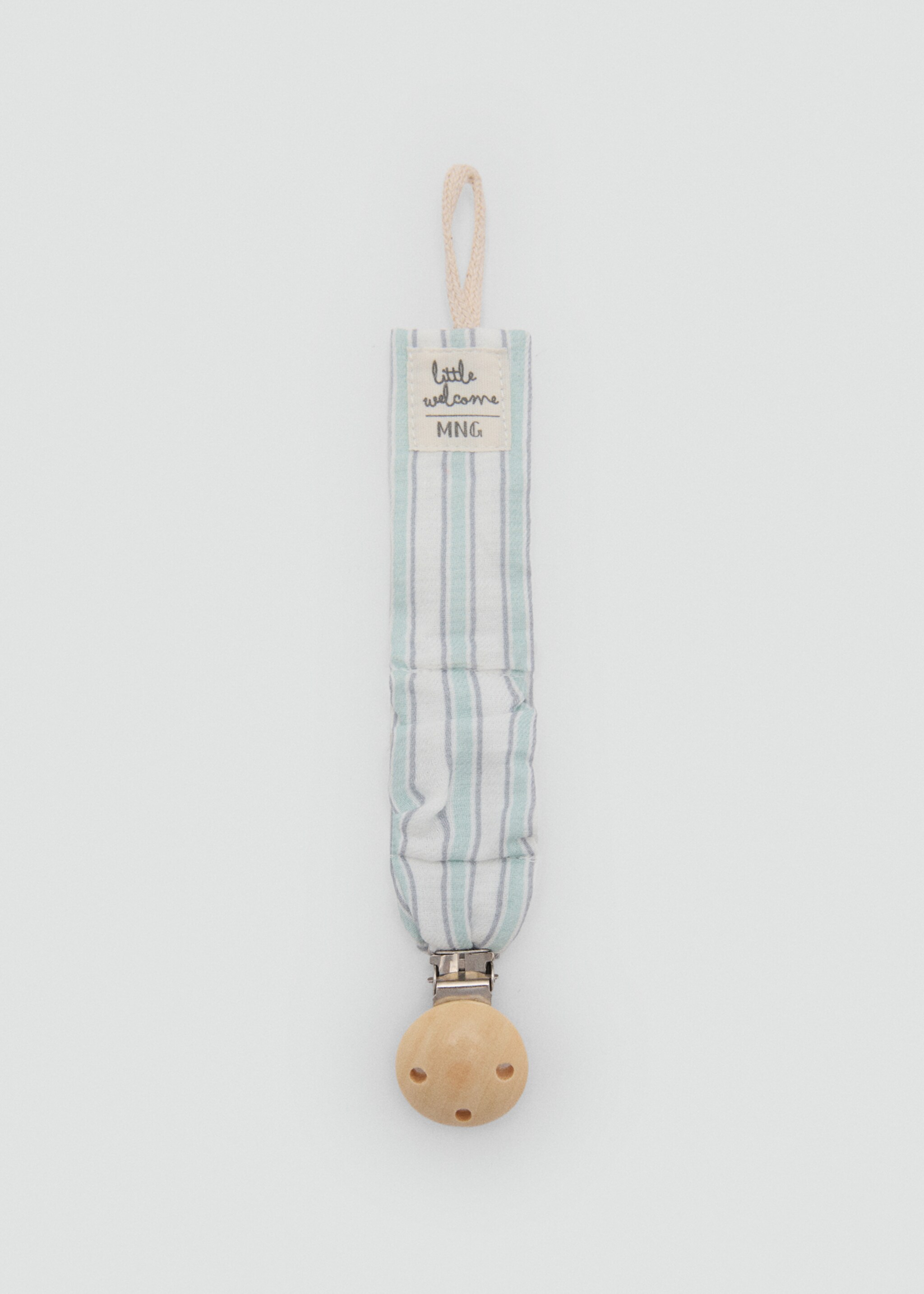 Striped brooch pacifier holder - Medium plane