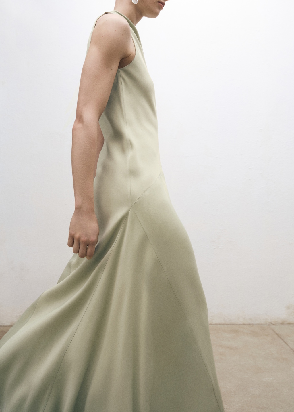 Mango Satin dress with back opening