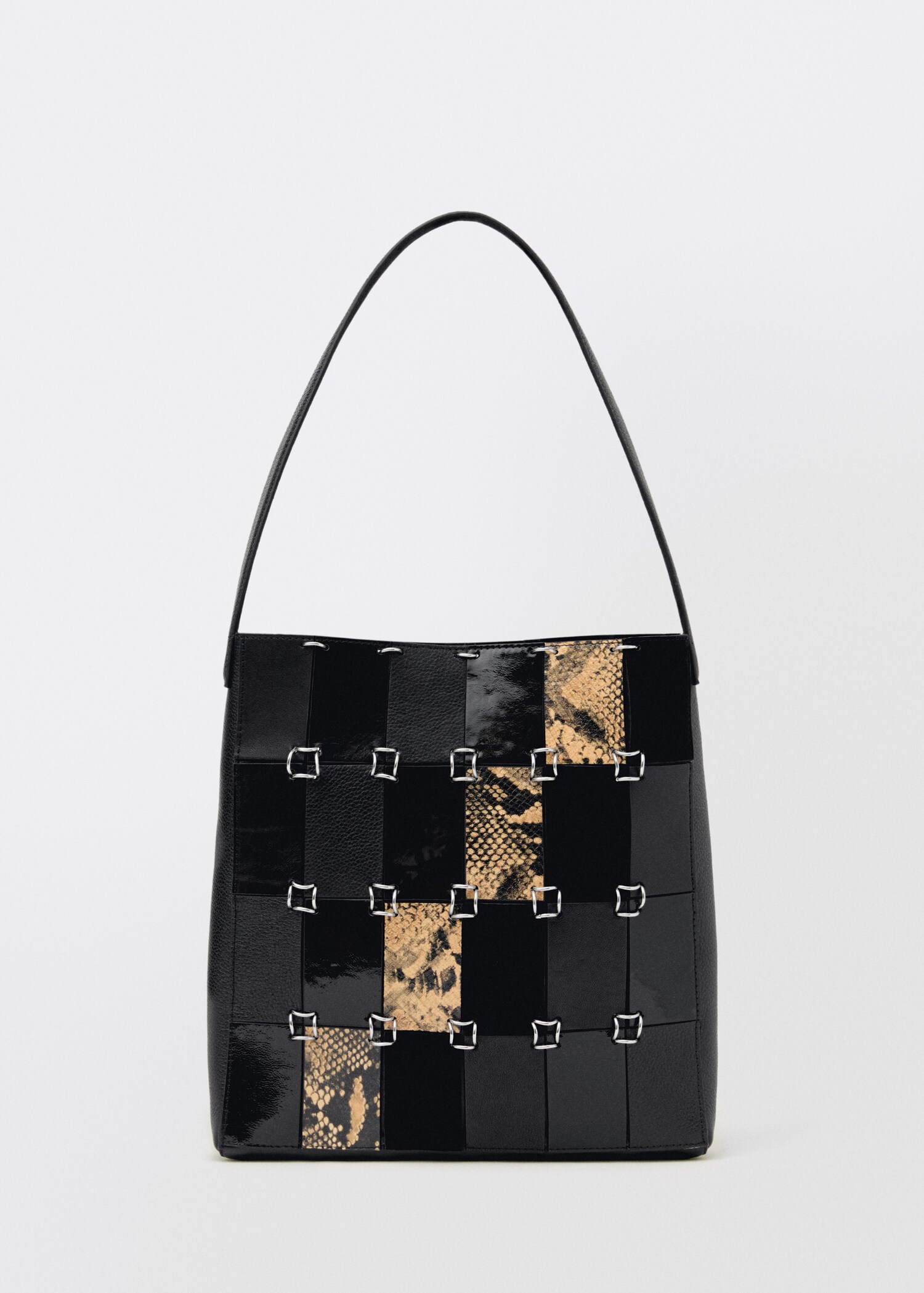 Ledertasche in kombinierter Patchwork-Optik - Artikel ohne Model