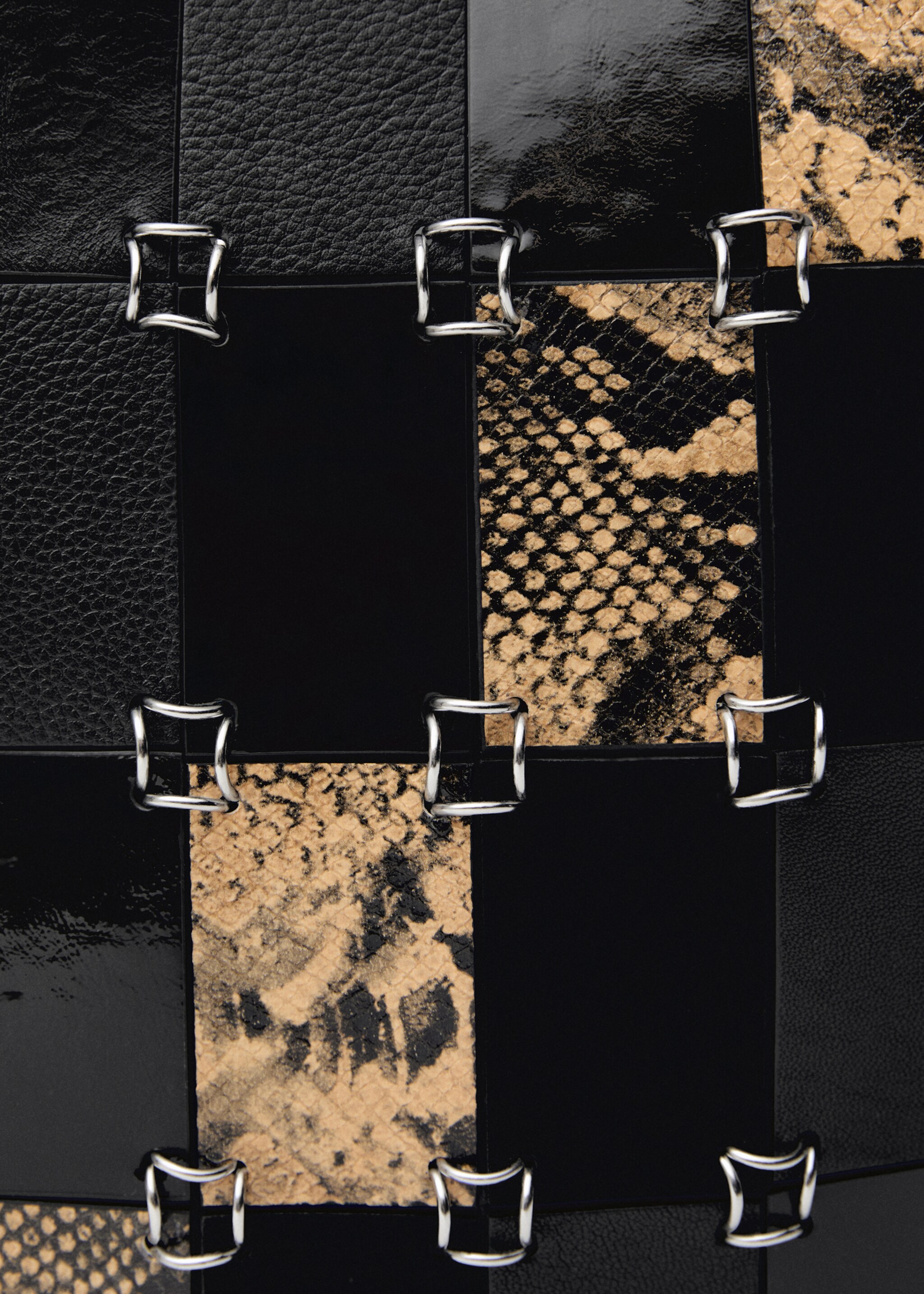 Combined-patchwork leather bag - Details of the article 1