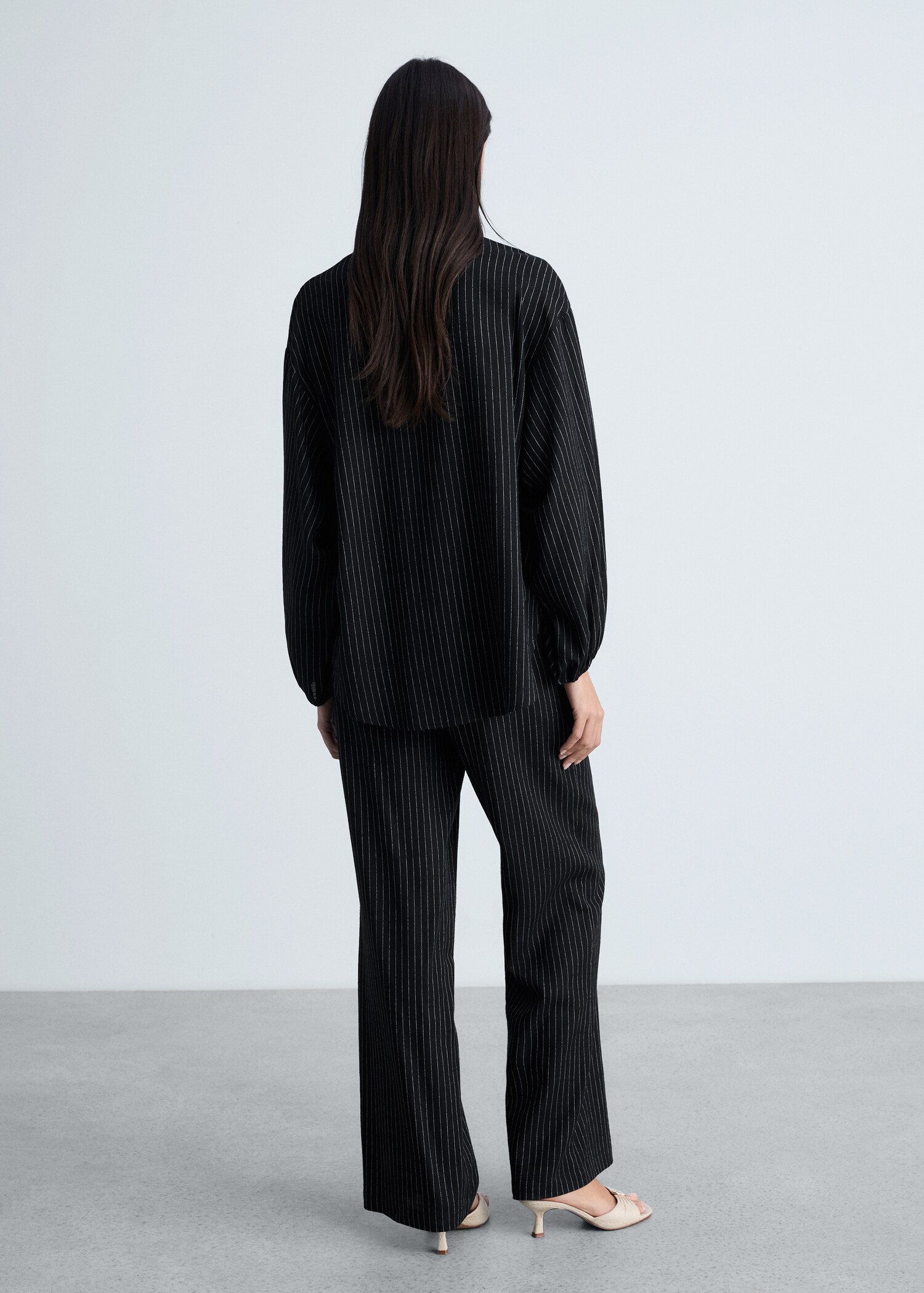 Pantalon droit à rayures - Verso de l’article
