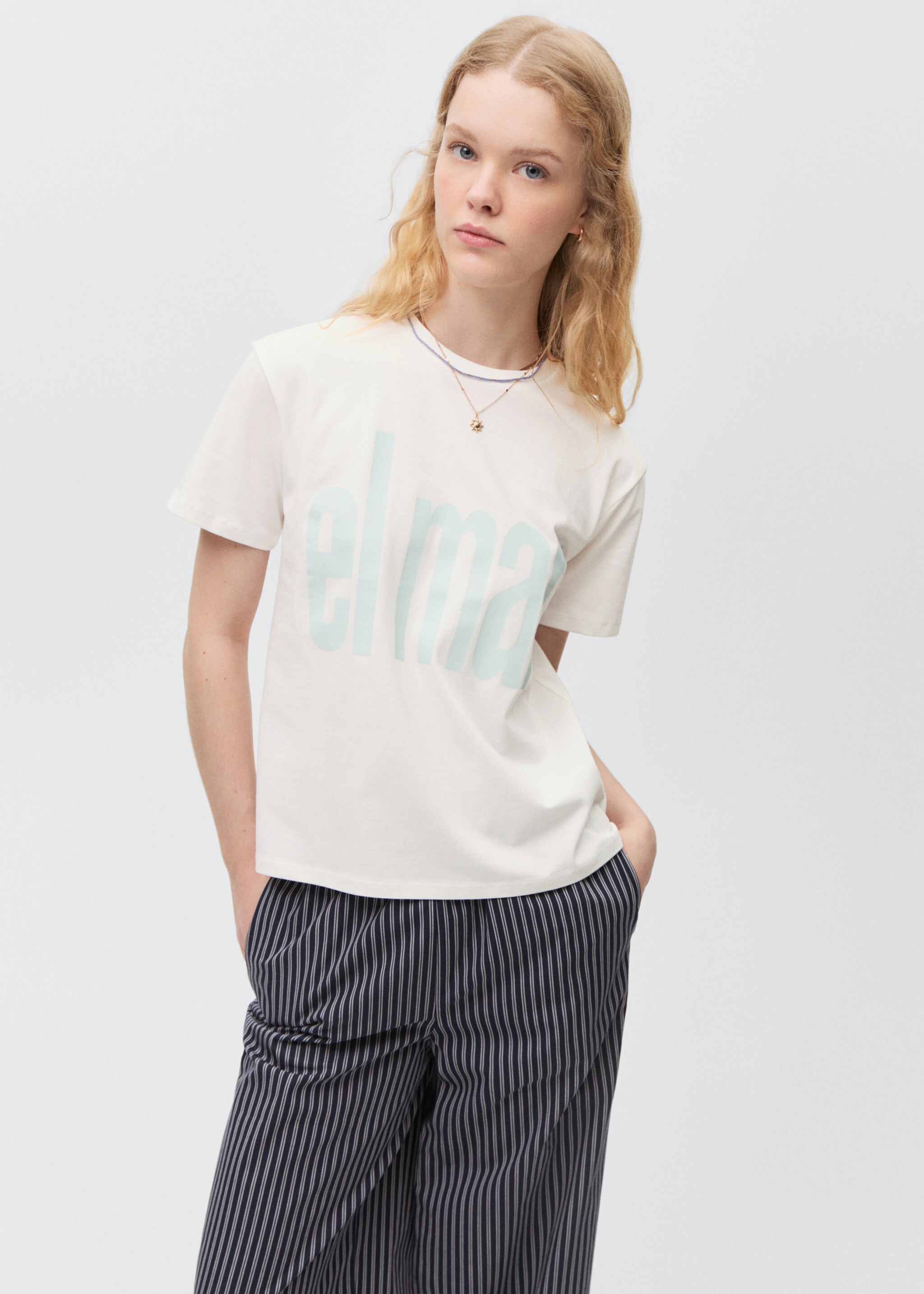 Message cotton T-shirt - Medium plane