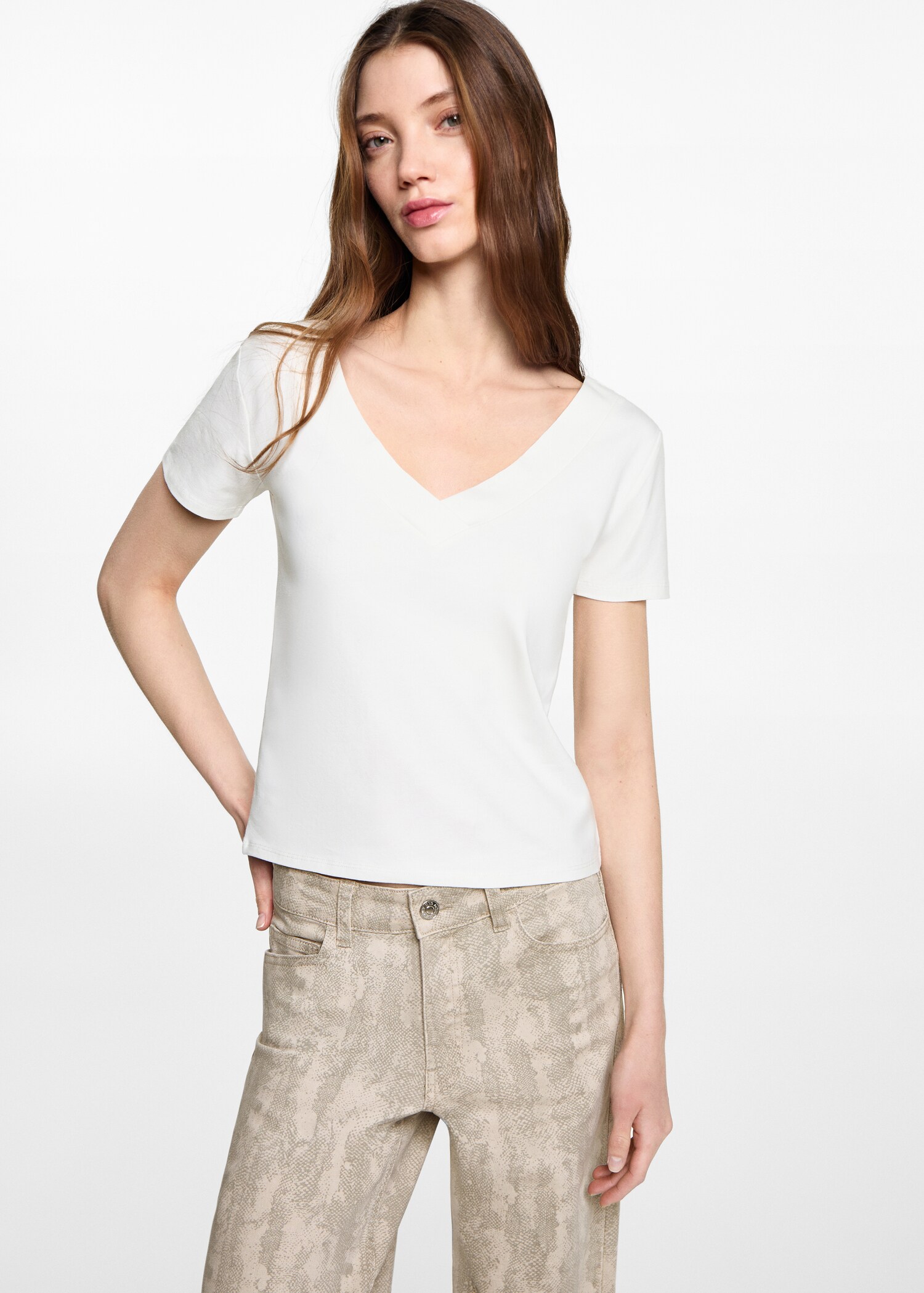 Halter-neck knitted top with fringe detail - Medium plane