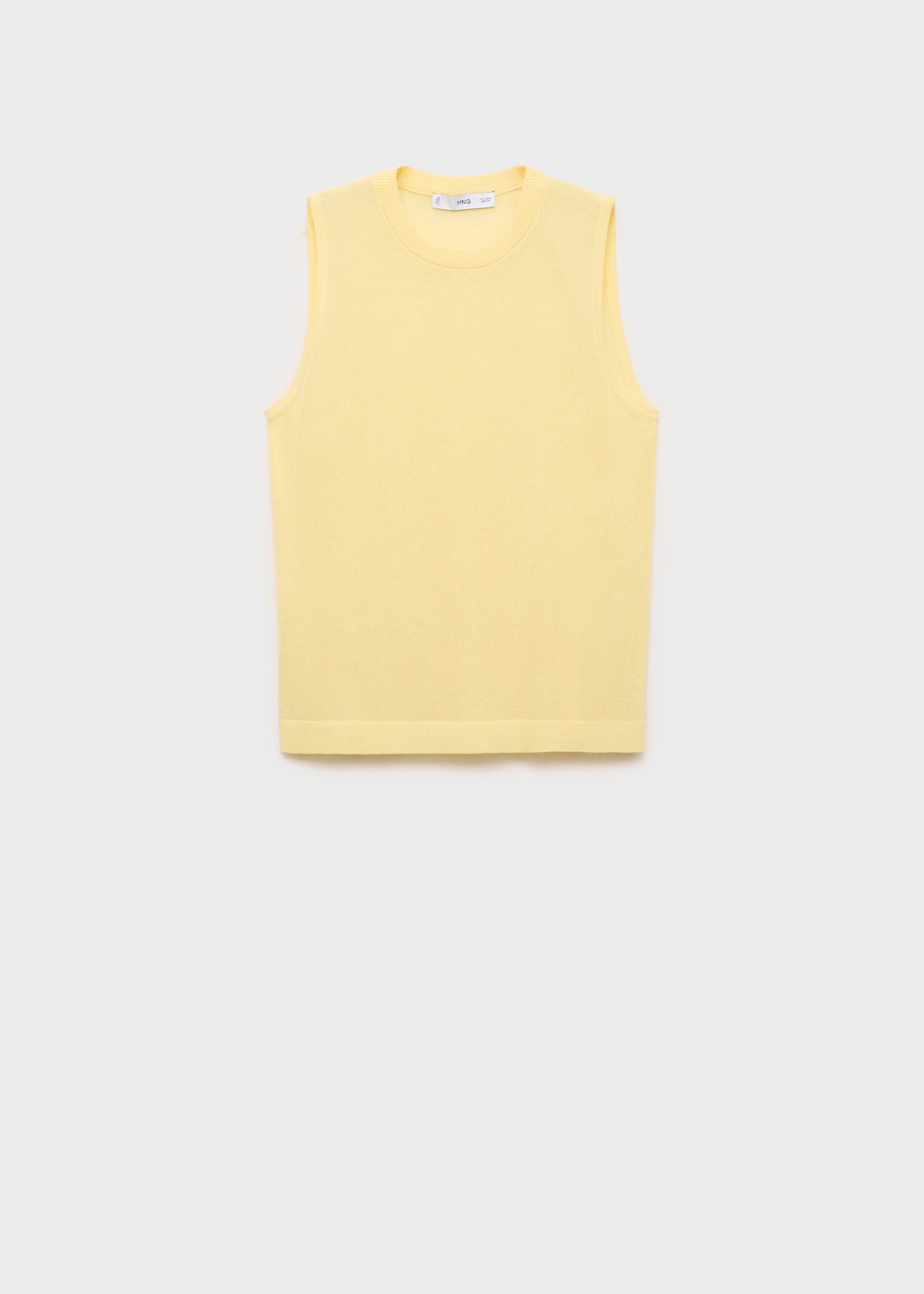 Sleeveless knitted top - Article without model, Yellow. Ref: 87024791-00.