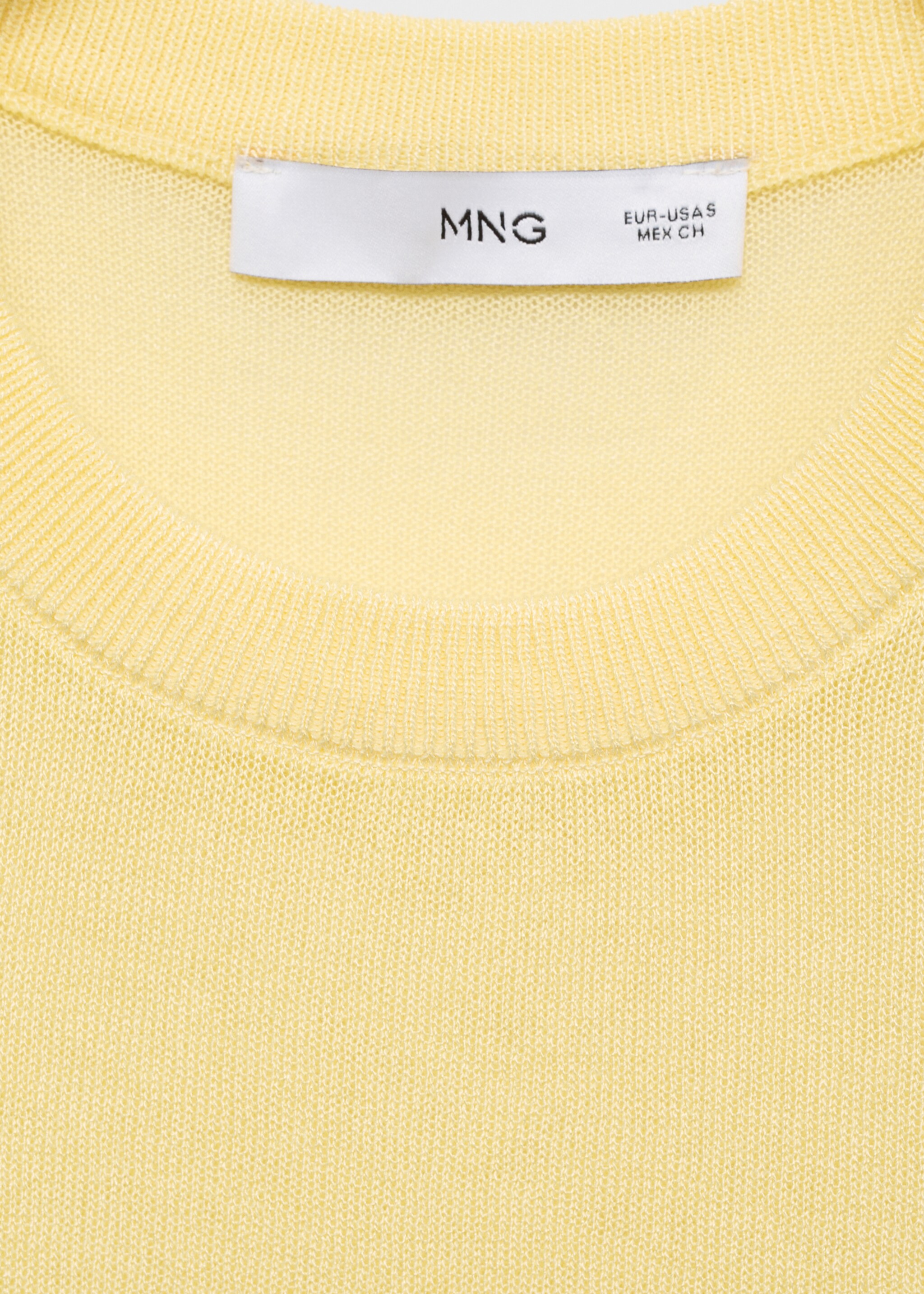 Sleeveless knitted top - Details of the article 8, Yellow. Ref: 87024791-00.