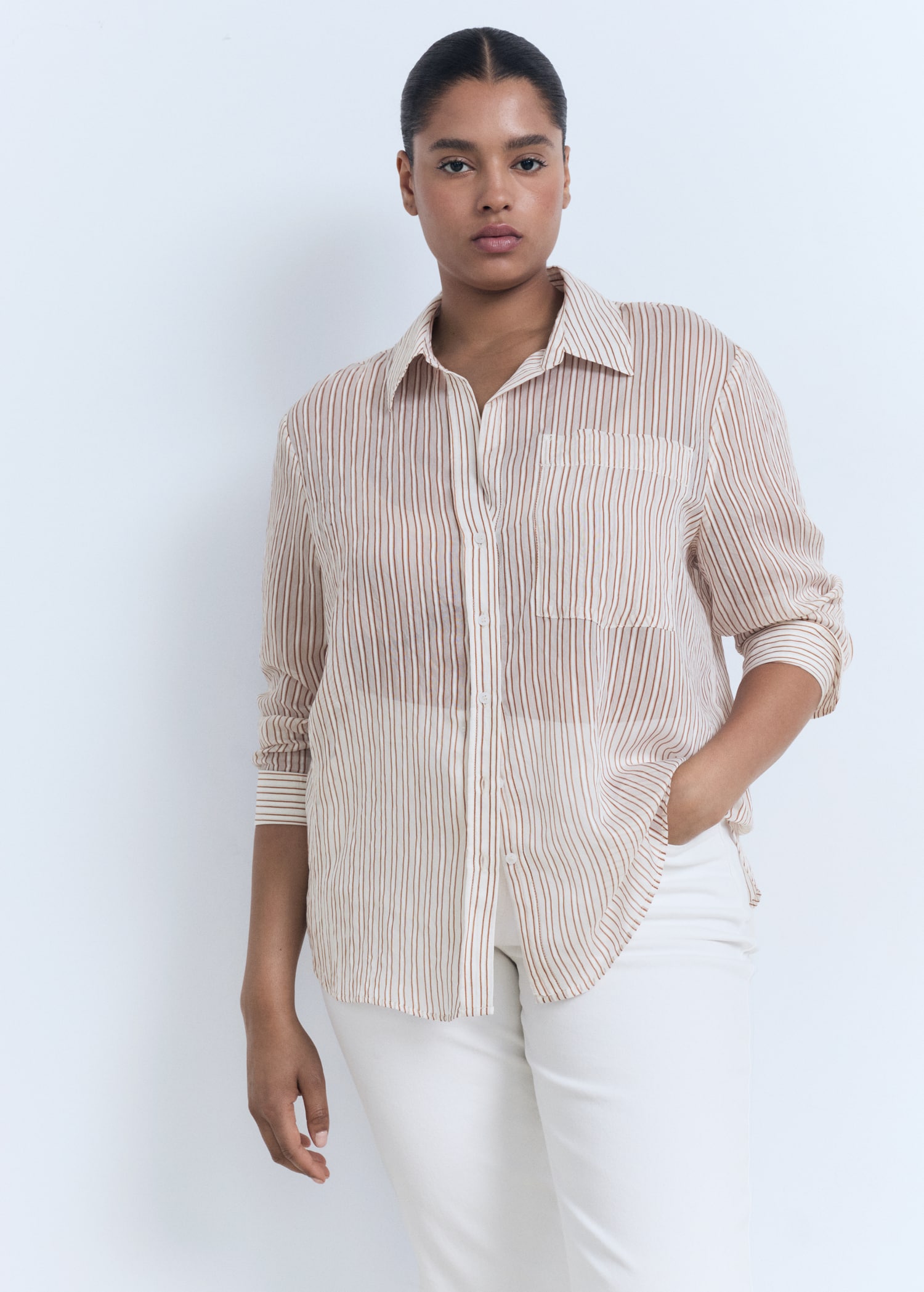Semi-transparent striped shirt - Details of the article 5
