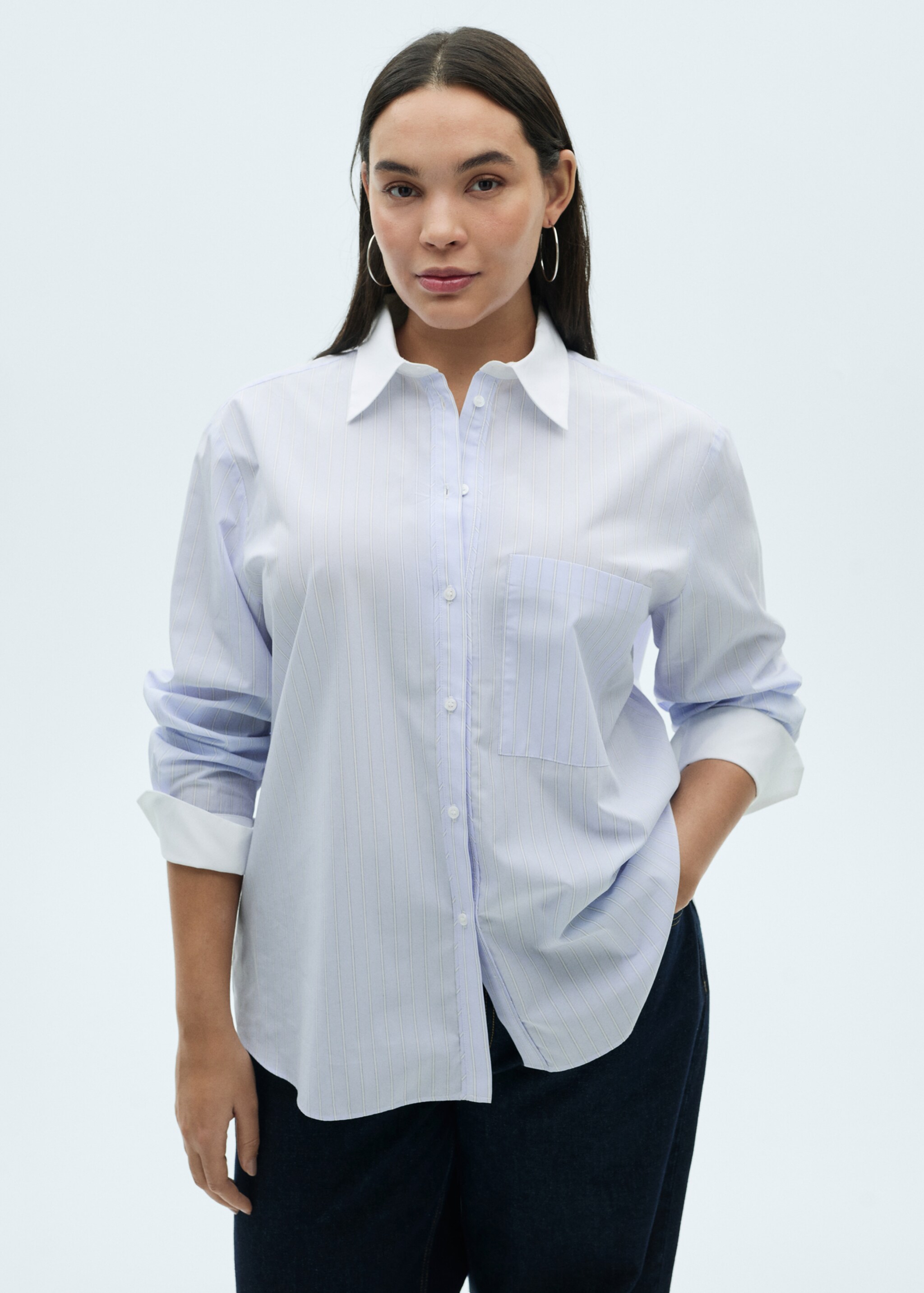 Camisa combinada mezcla algodón - Detalle del artículo 5