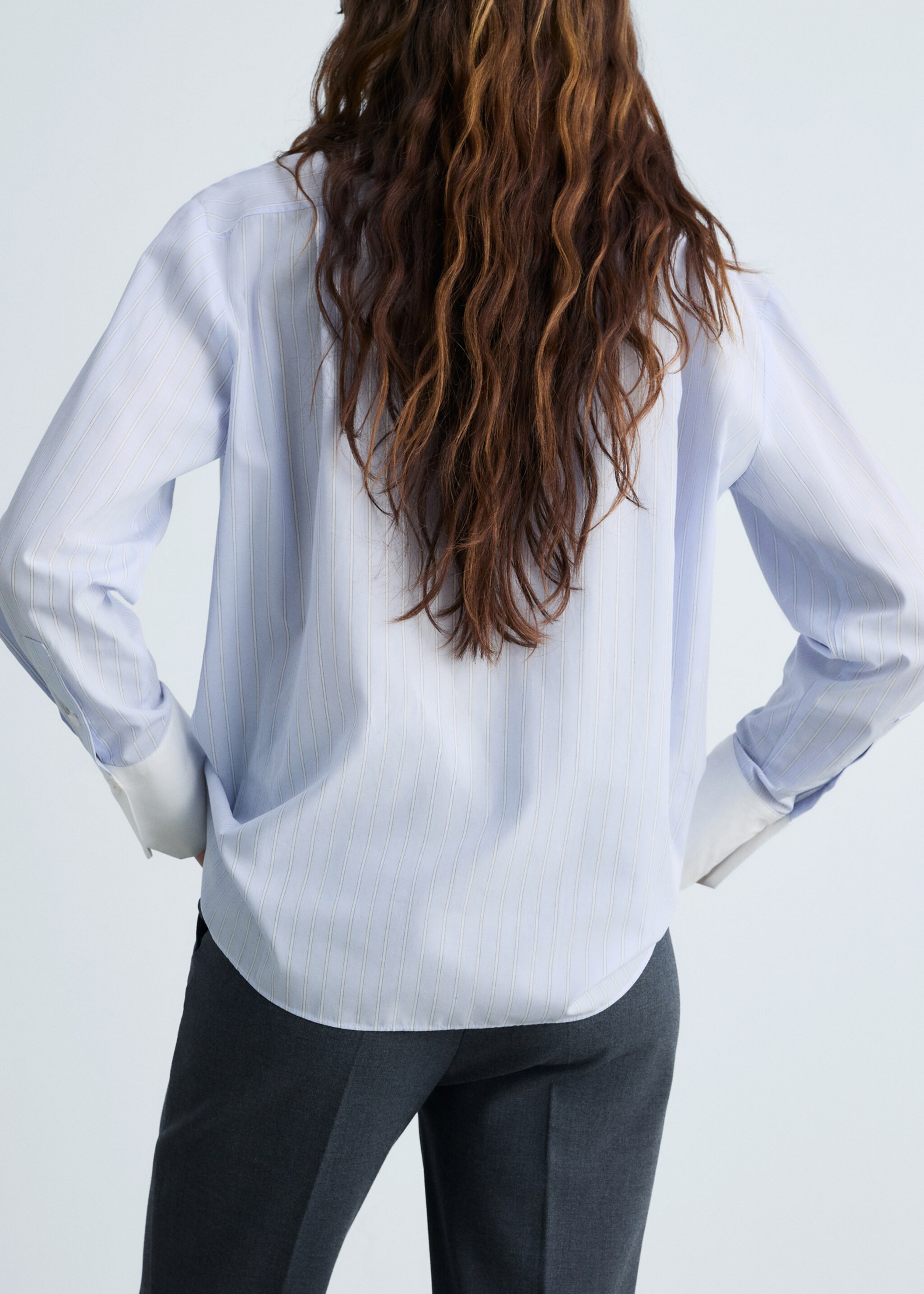Camisa combinada mezcla algodón - Reverso del artículo