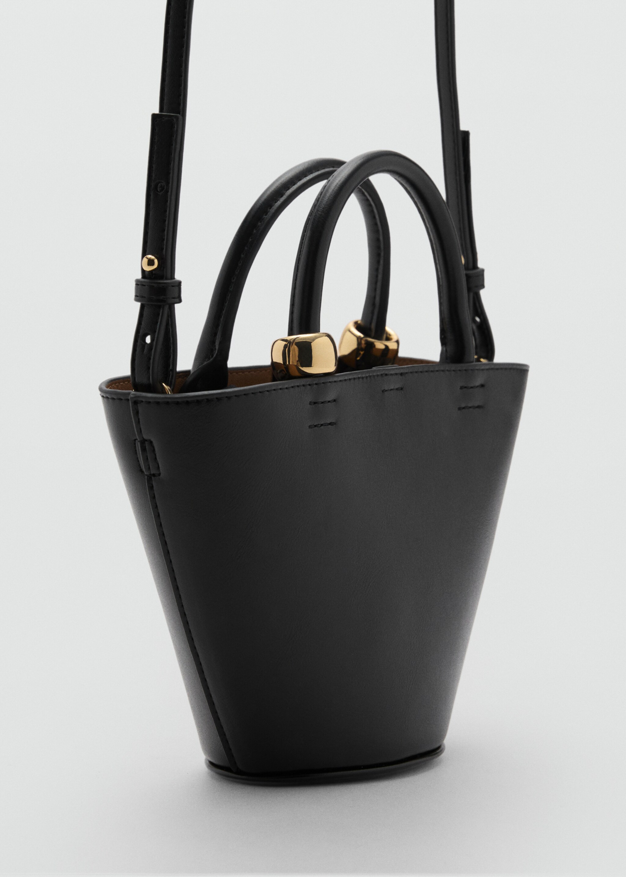 Mini shopper bag with metallic detail - Medium plane