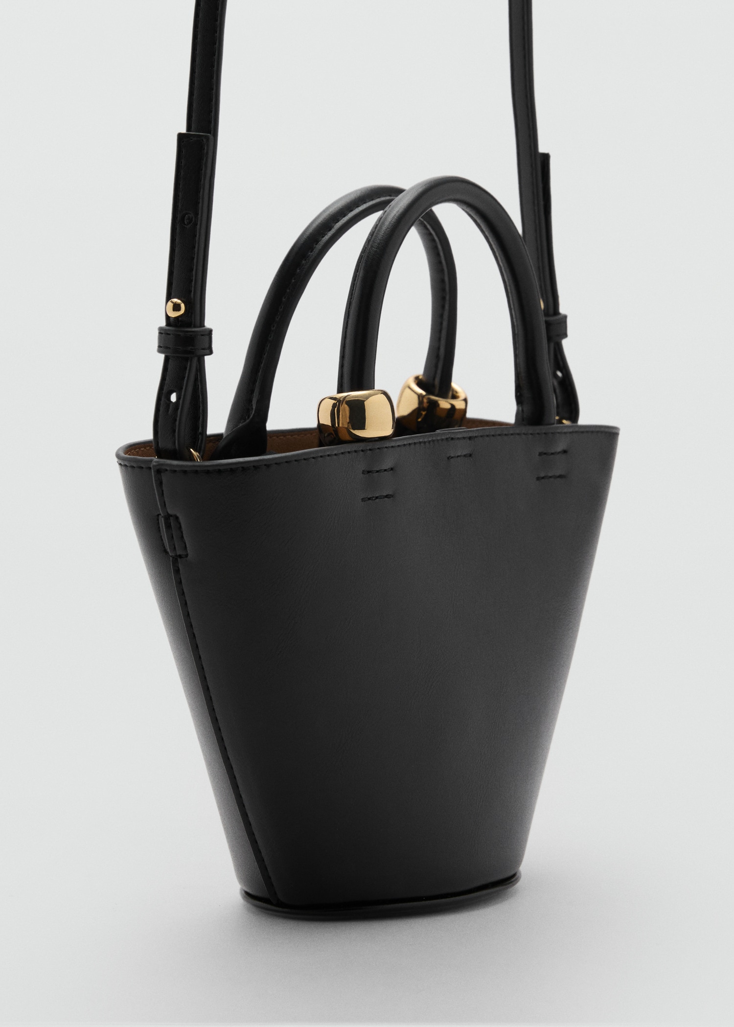 Mini shopper bag with metallic detail - Medium plane