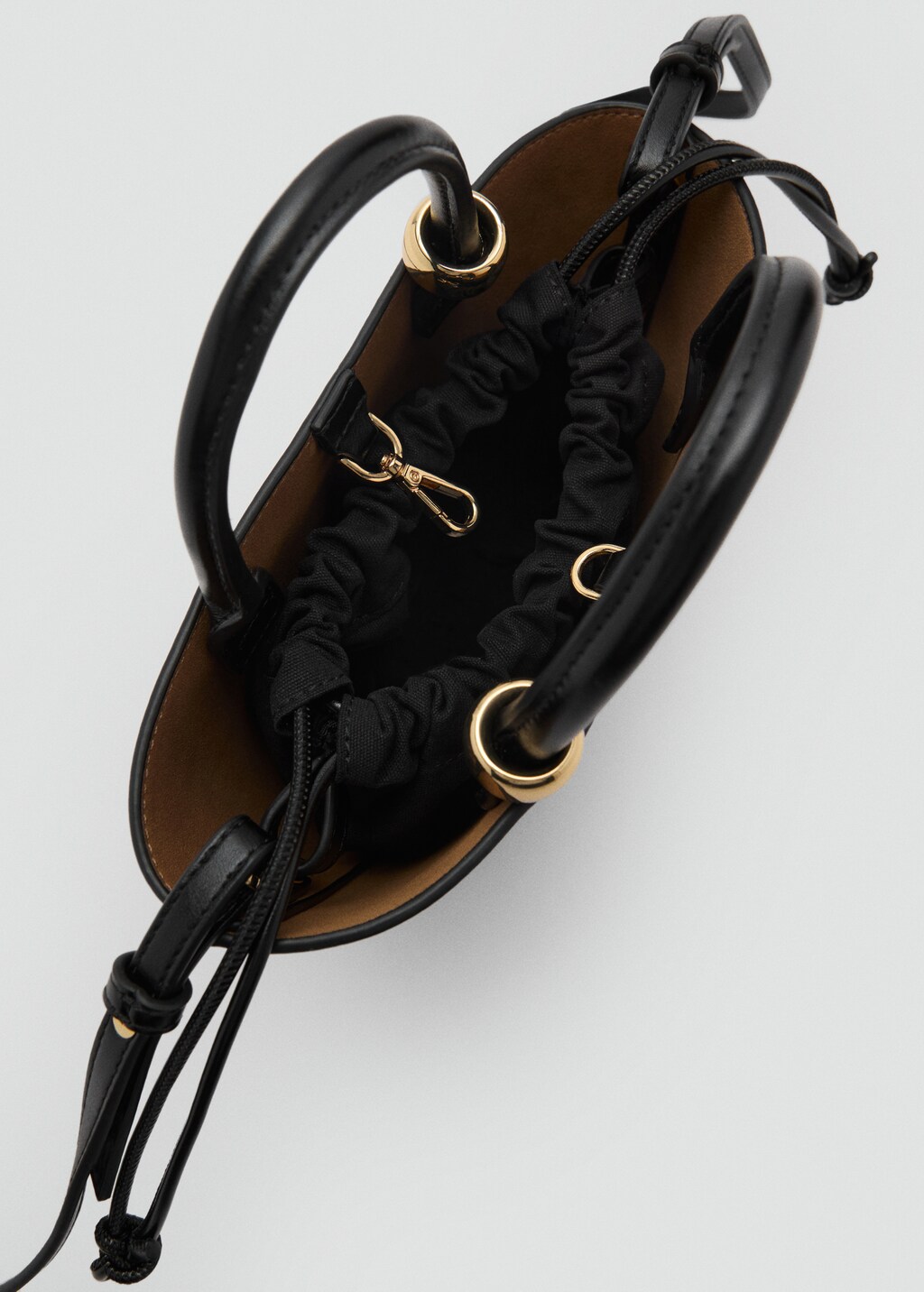 Mini shopper bag with metallic detail - Women | MANGO USA