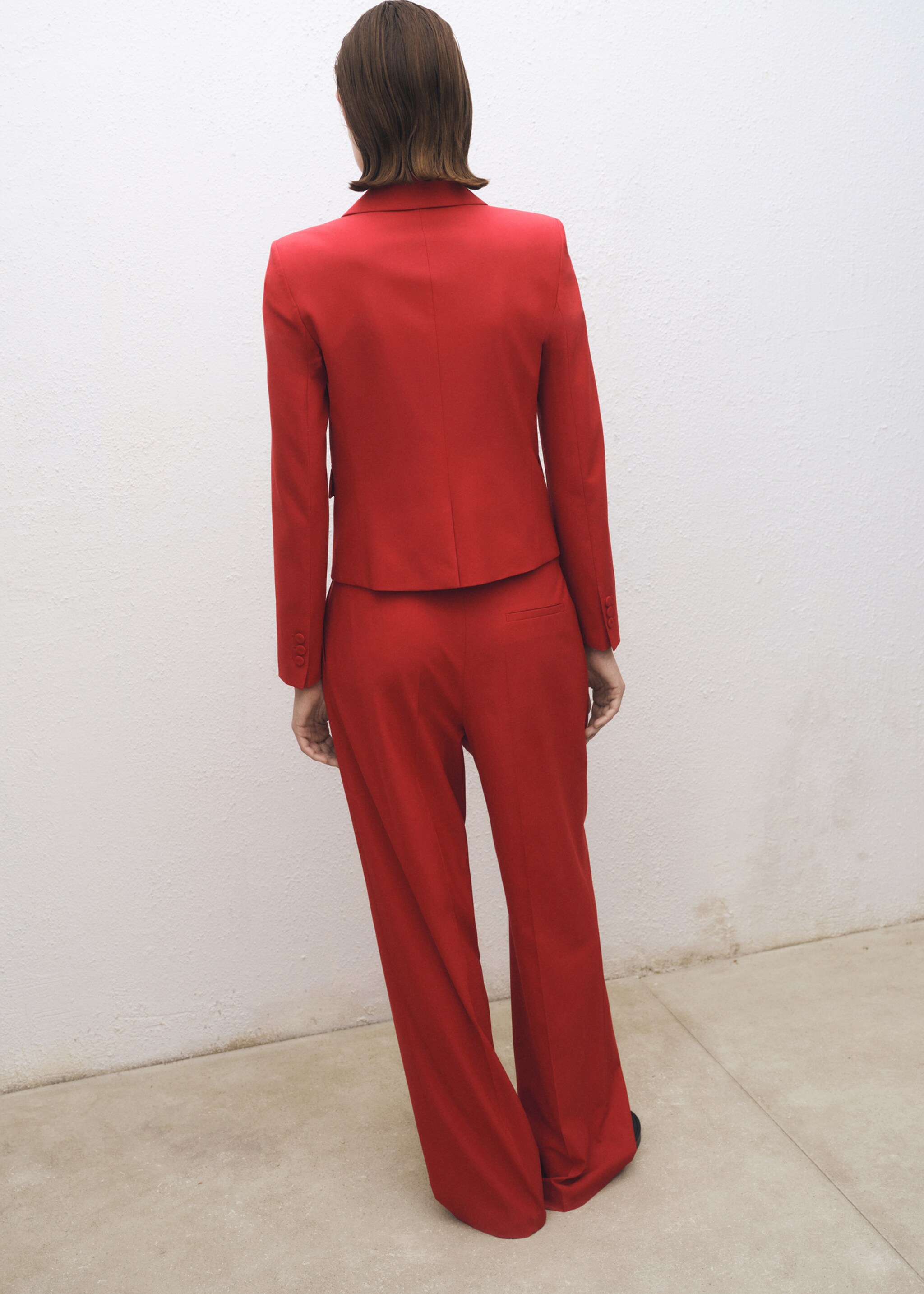 Pantalón traje wideleg mezcla lana - Reverso del artículo
