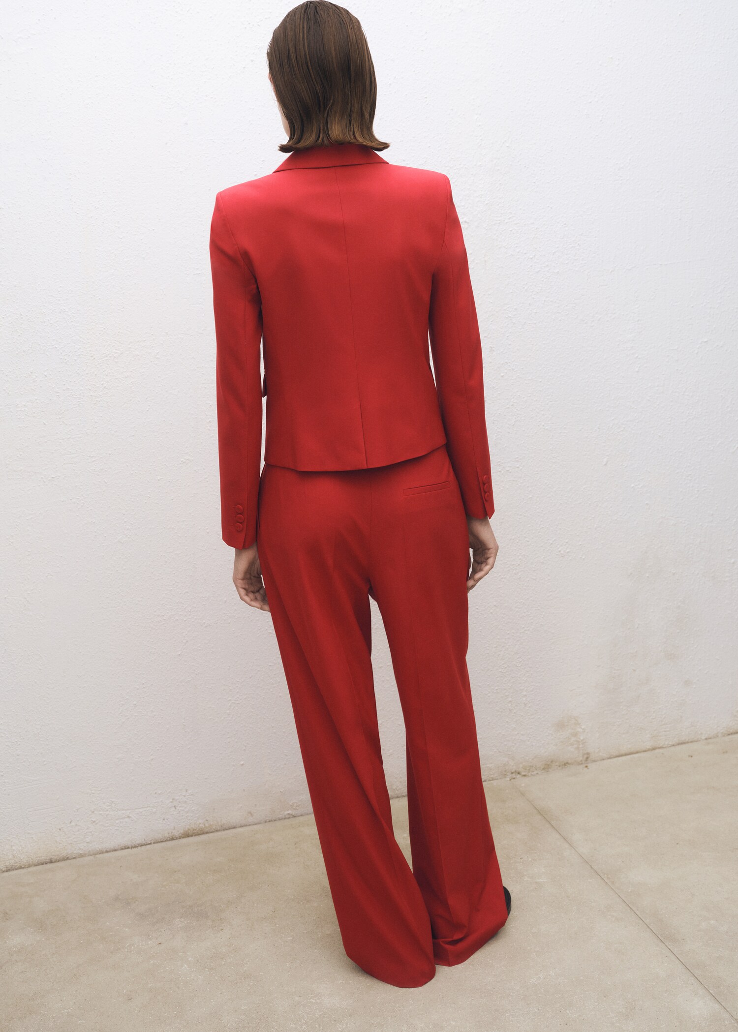 Wide-leg wool-blend suit trousers - Reverse of the article
