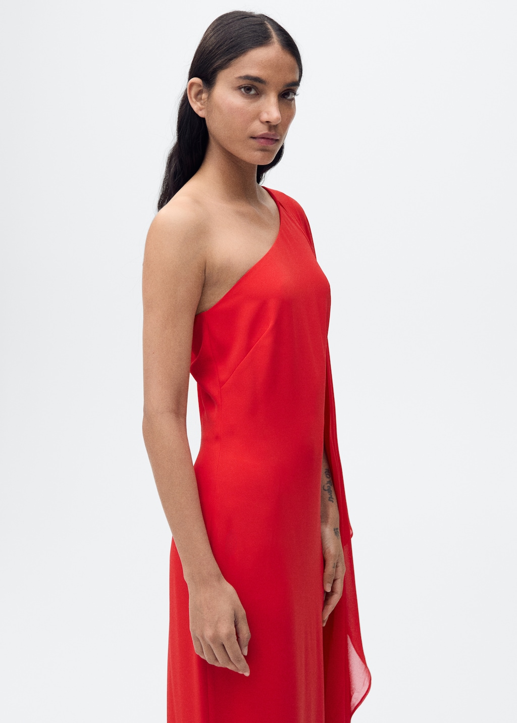Mango Asymmetrical dress with flared sleeves