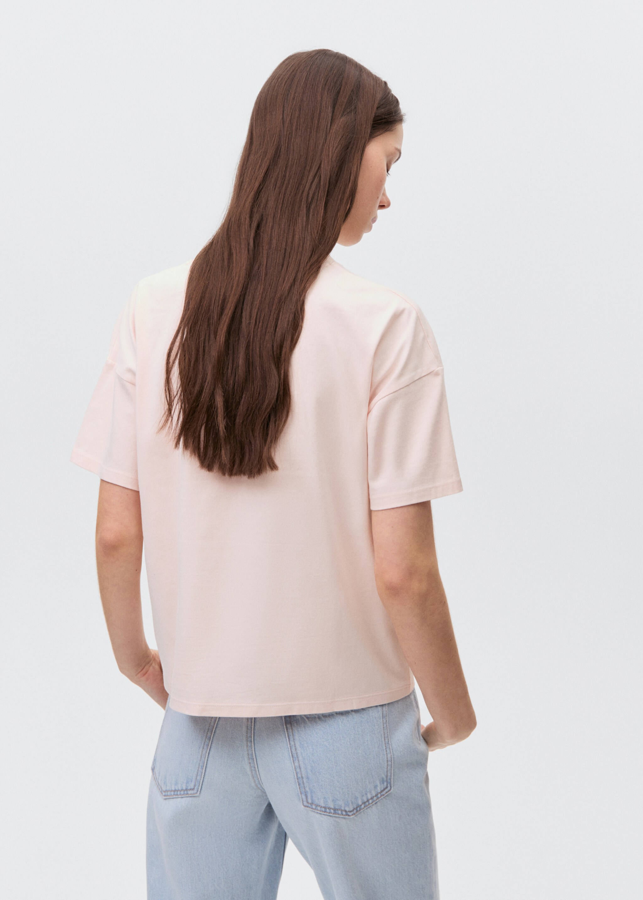 Kurzärmliges T-Shirt mit Schriftzug - Rückseite des Artikels