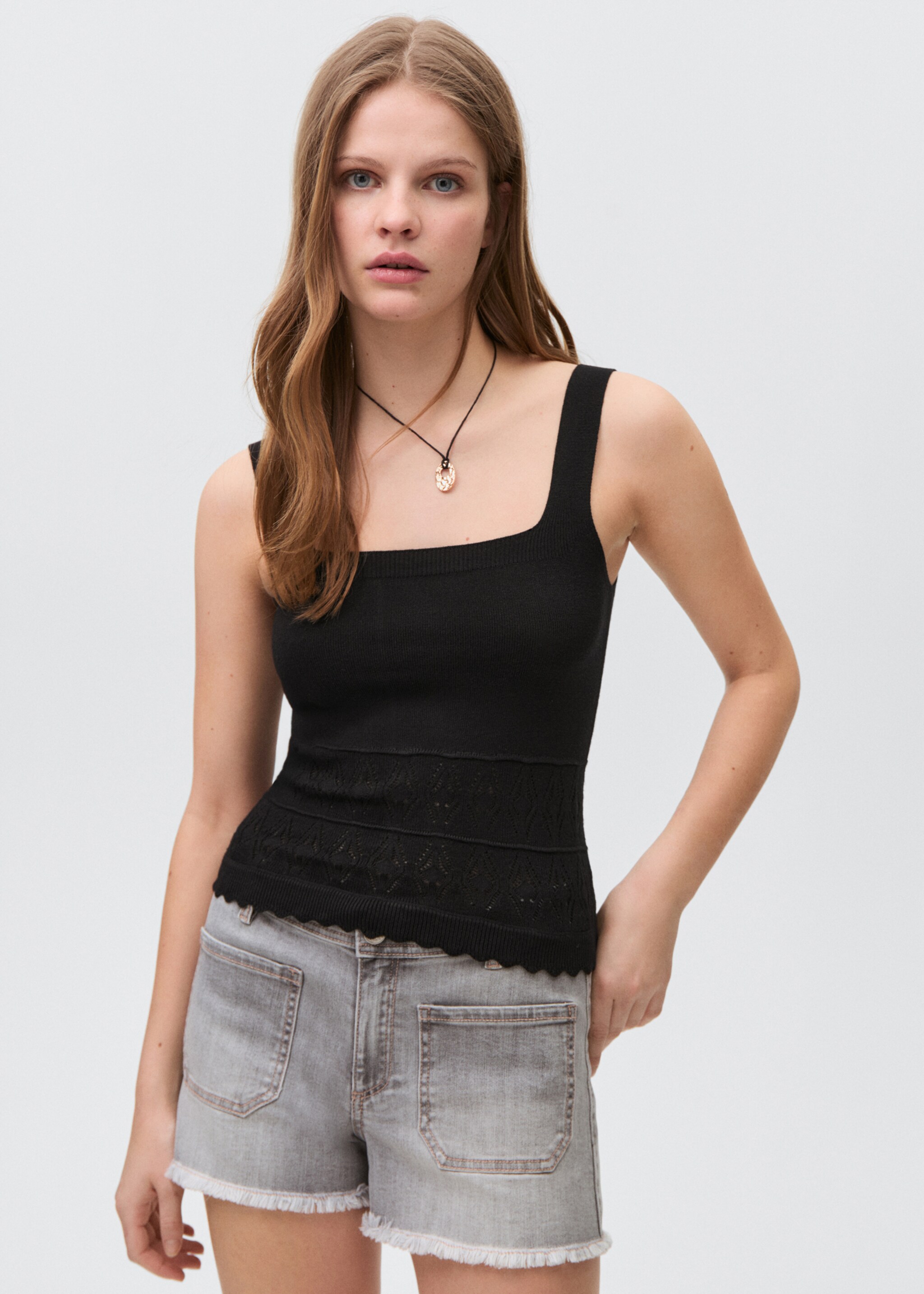 Openwork details knit top - Medium plane
