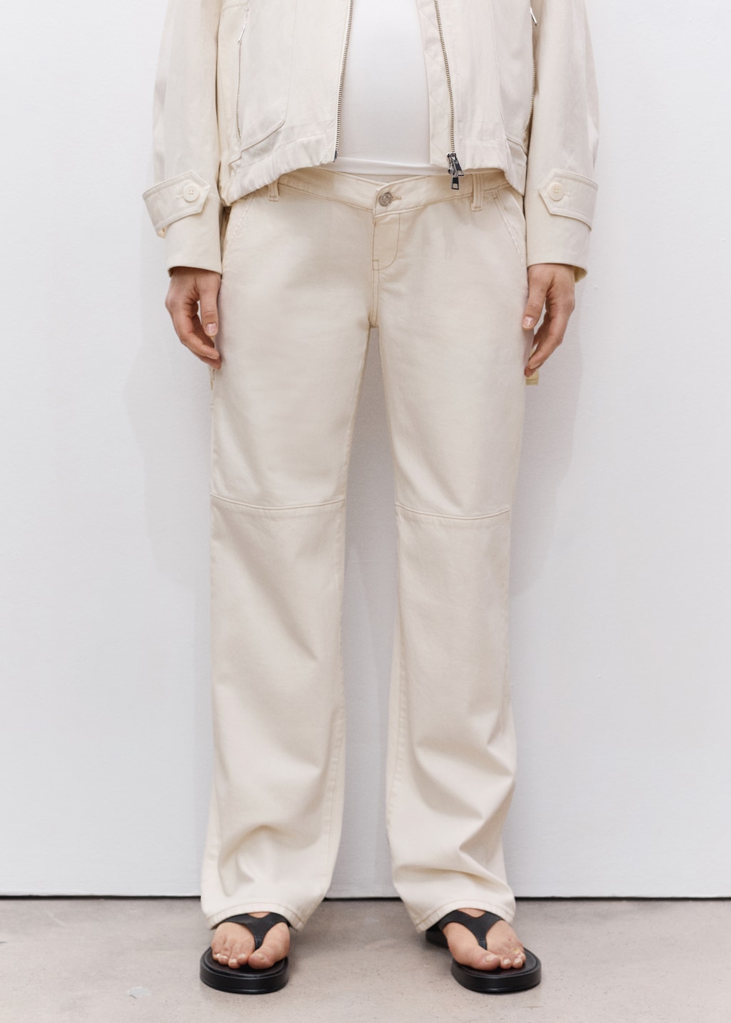 Mango Maternity wide-leg jeans