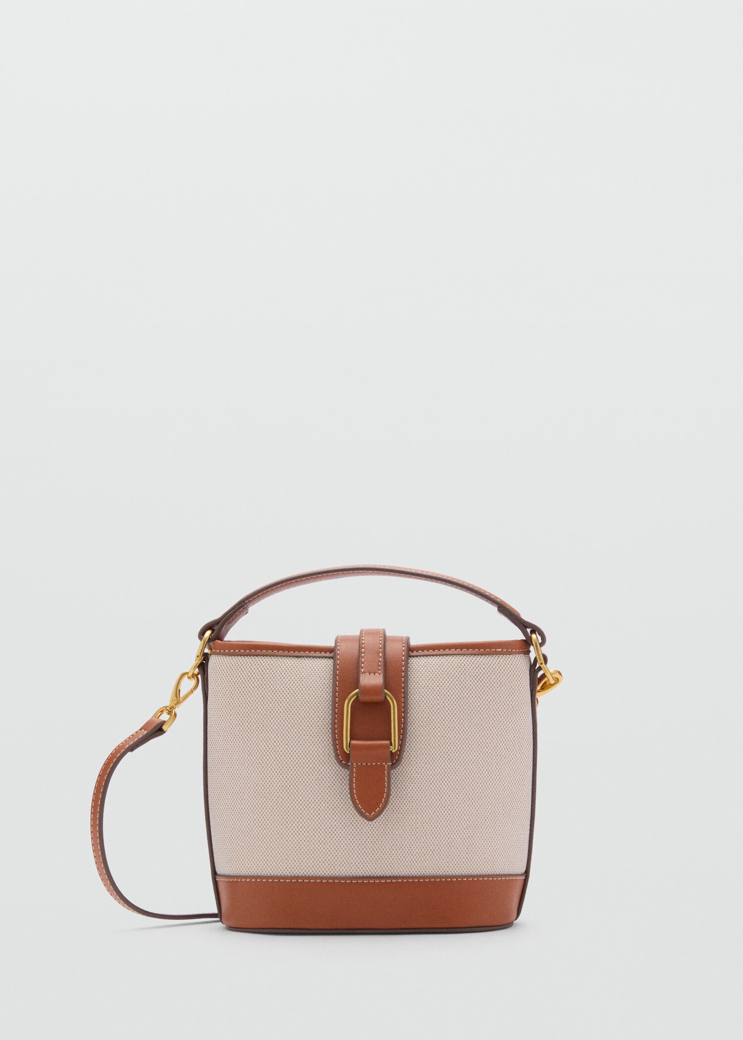 Contrasting canvas bucket bag - Article without model