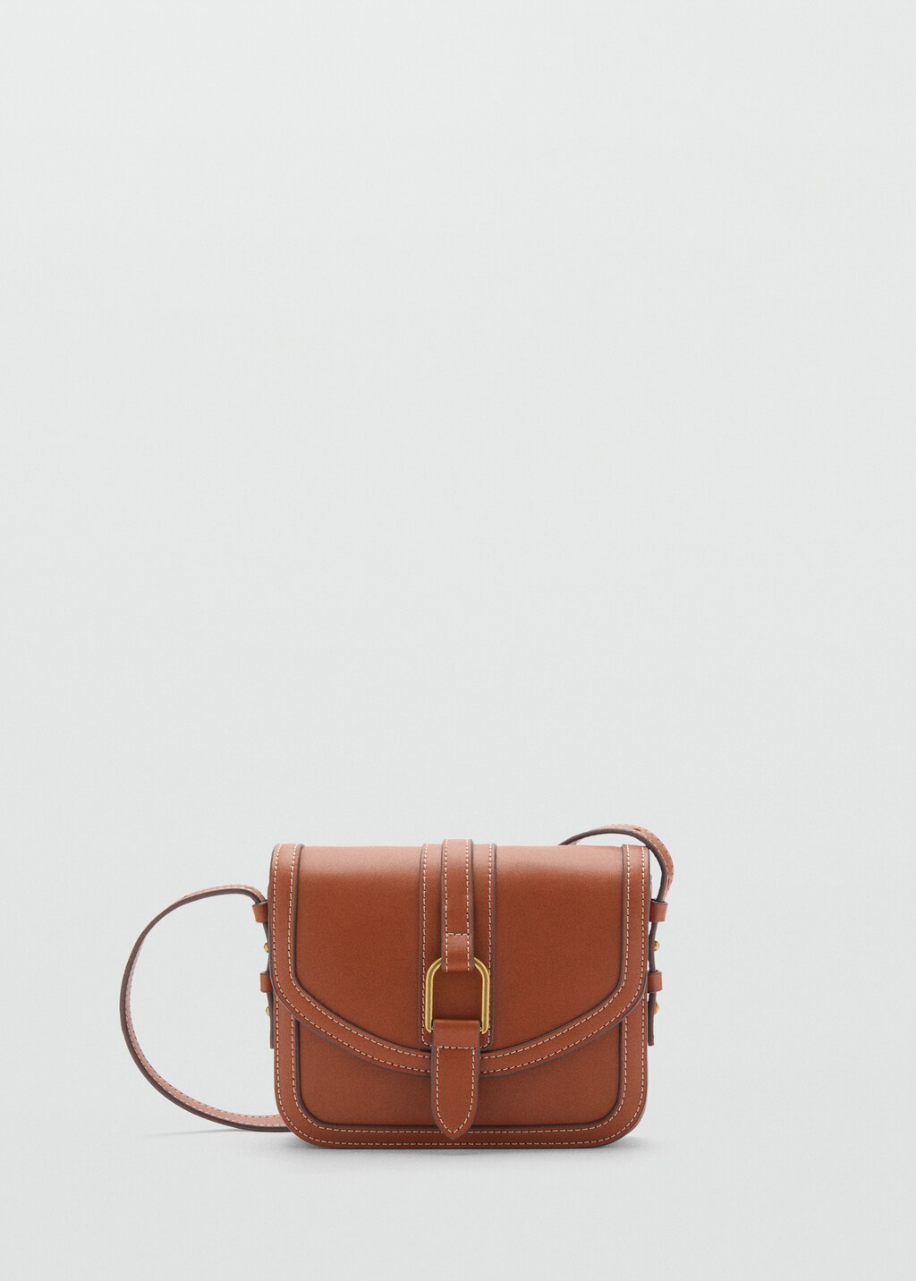 Leather-effect shoulder bag with buckle - Women | MANGO Canada