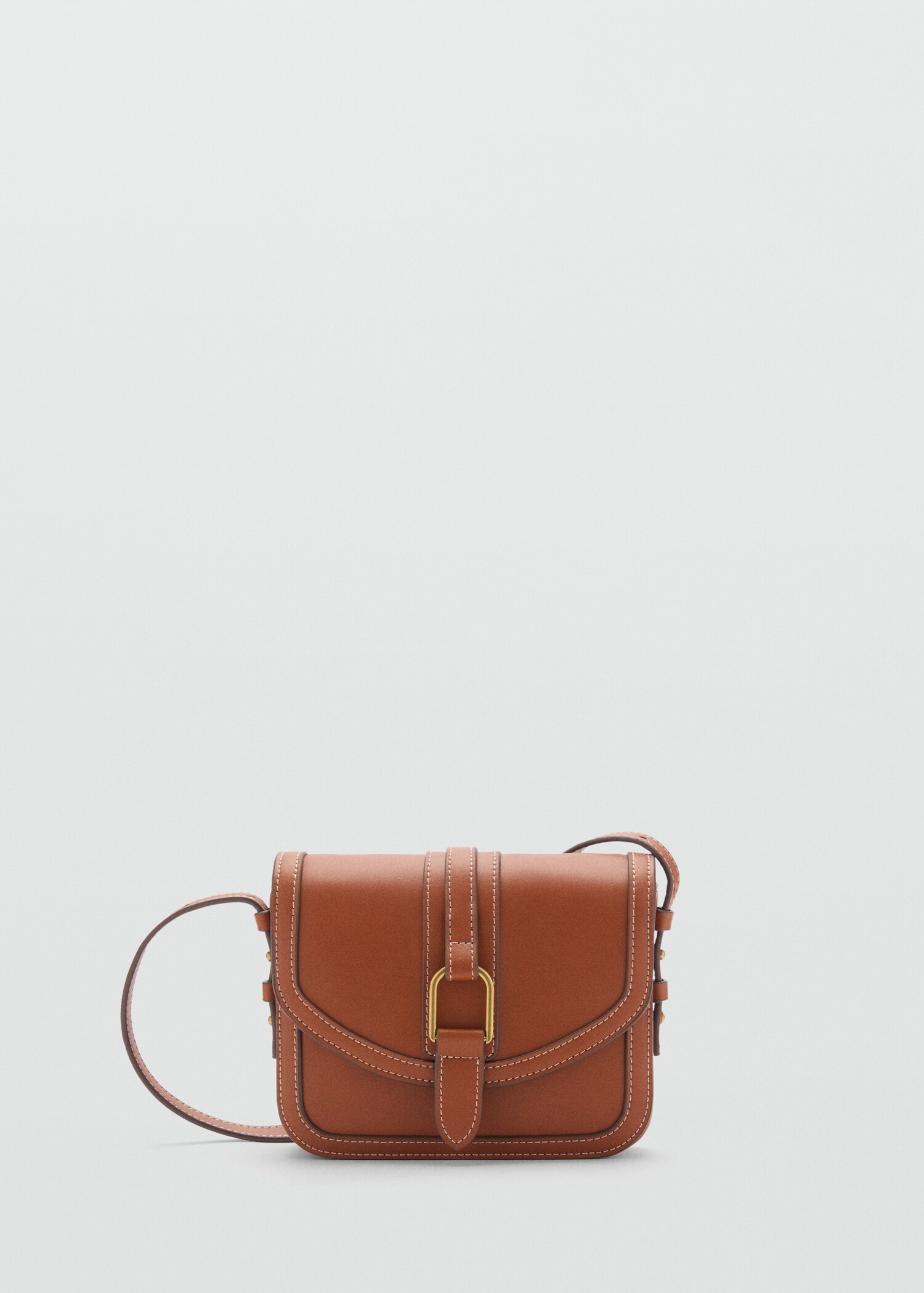 Leather-effect shoulder bag with buckle - Article without model