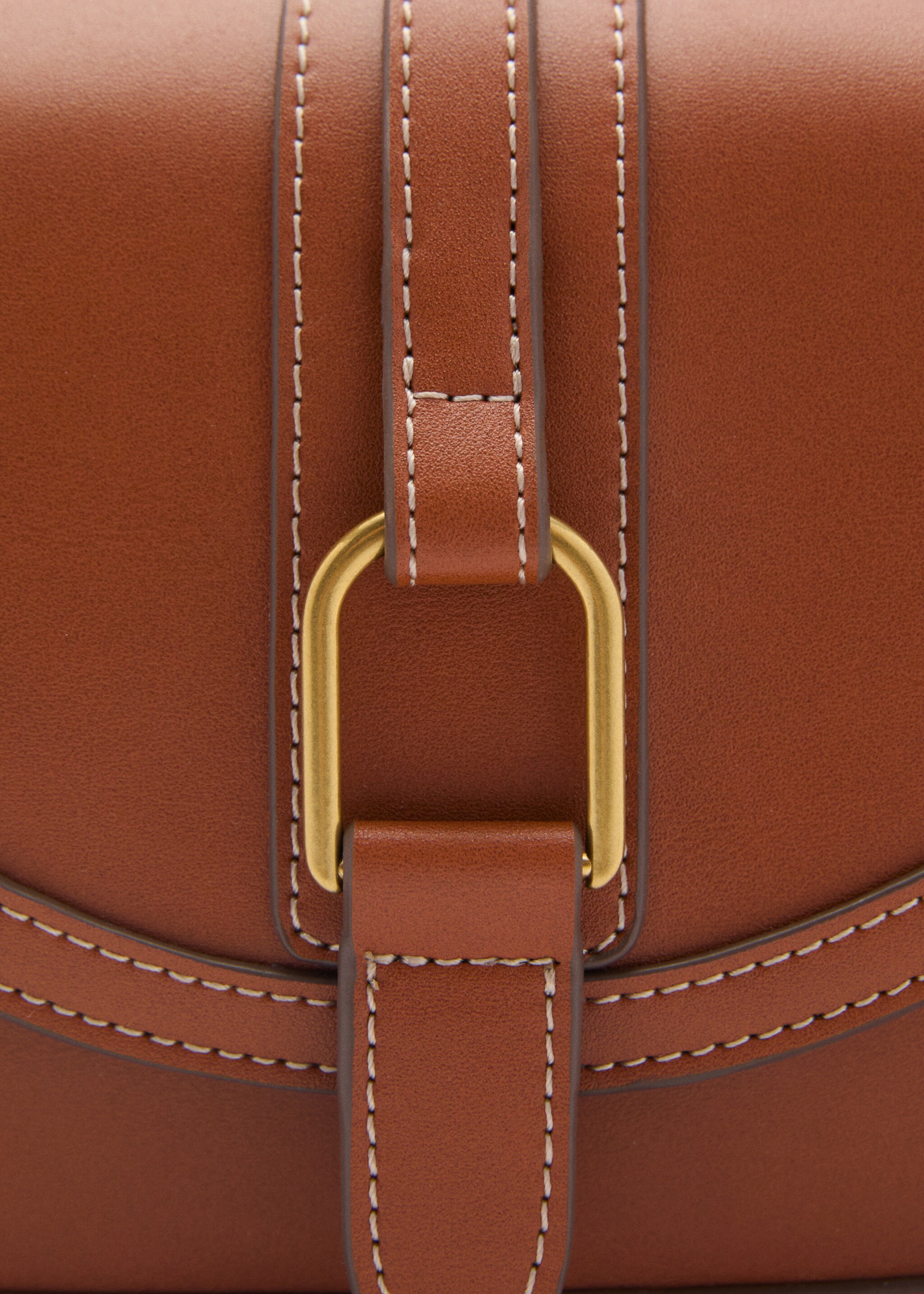 Leather-effect shoulder bag with buckle - Details of the article 1