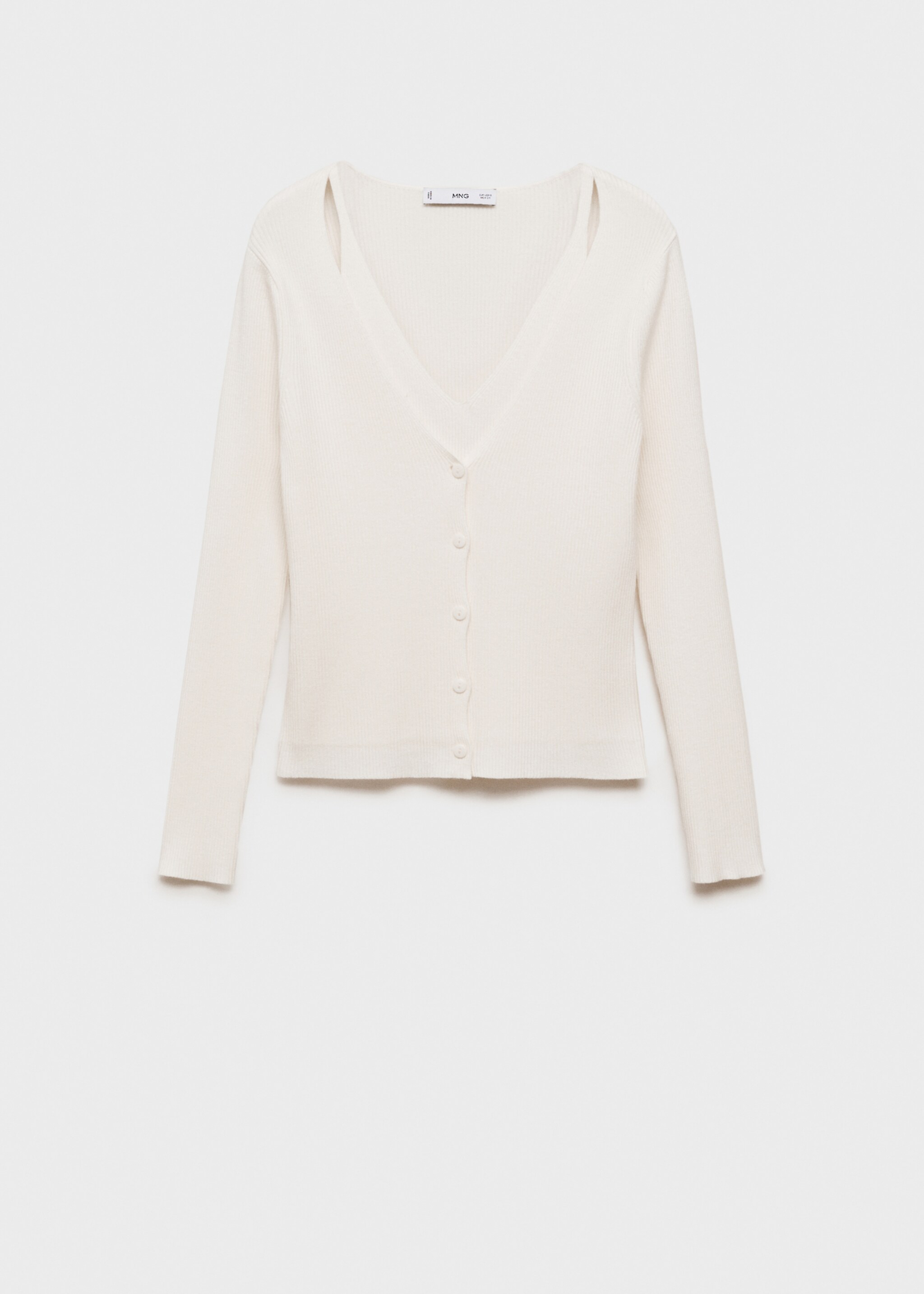 Combined V-neck knitted cardigan - Article without model