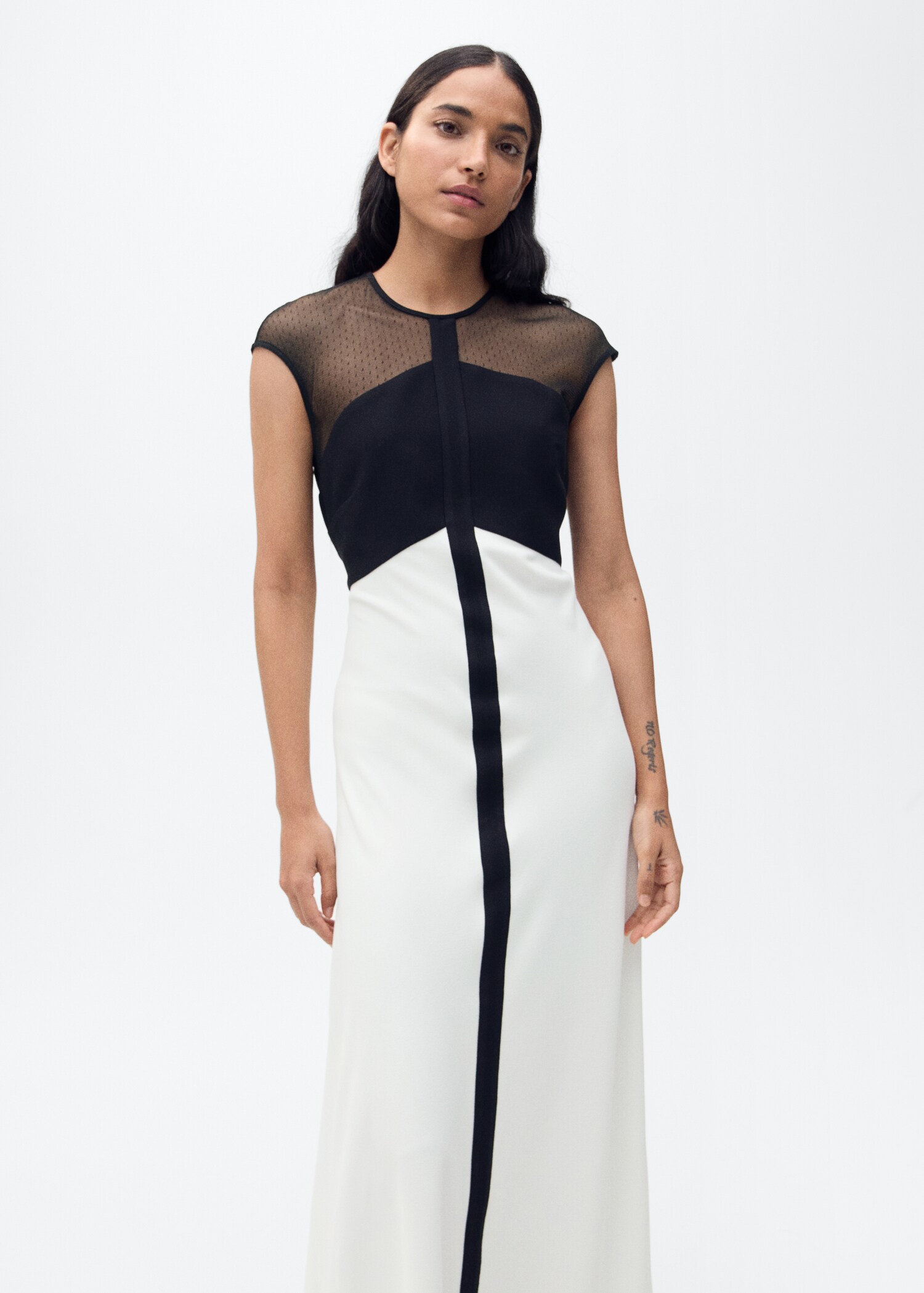 Two-tone panel dress - Medium plane