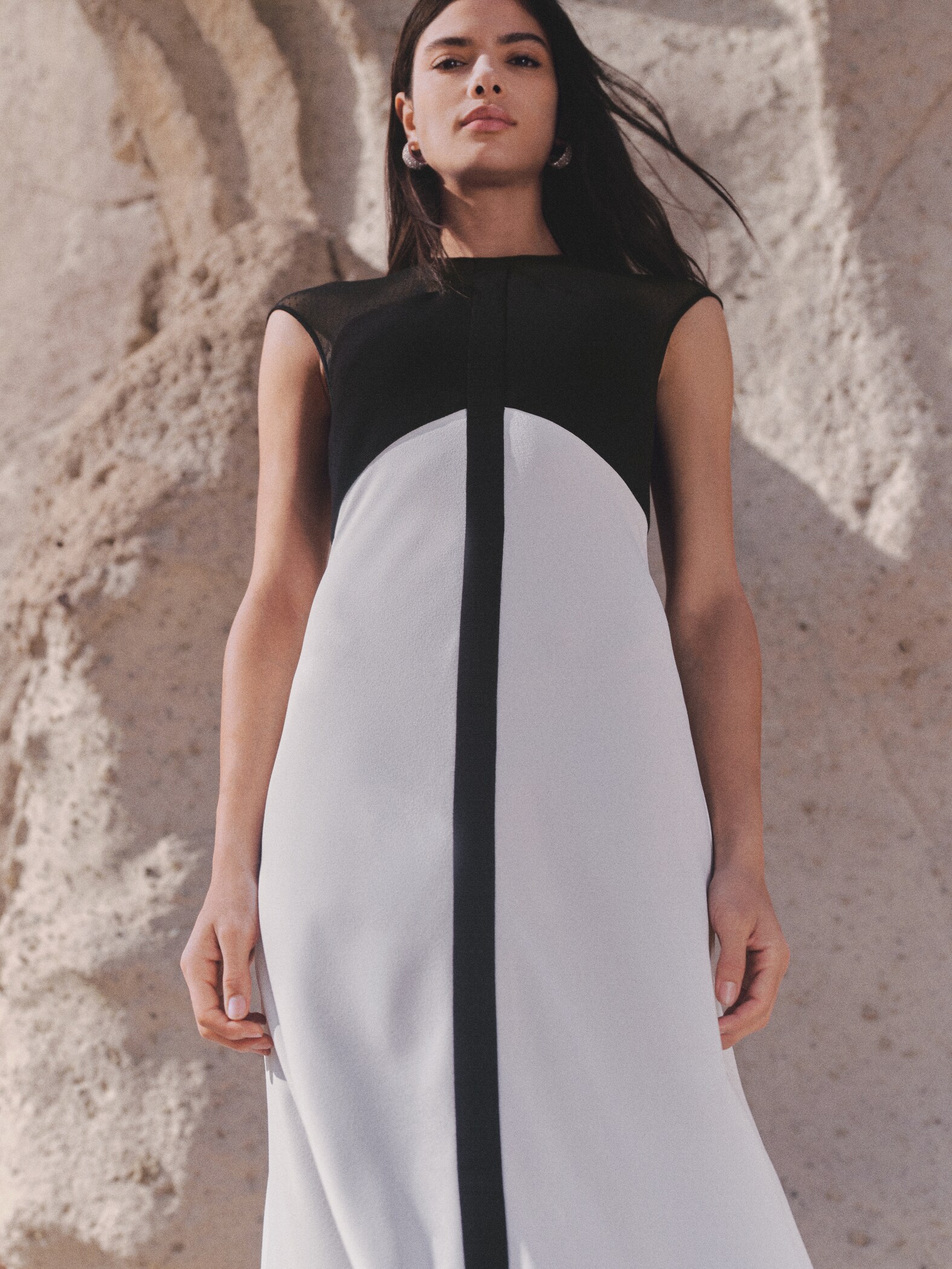 Two-tone panel dress - Details of the article 6