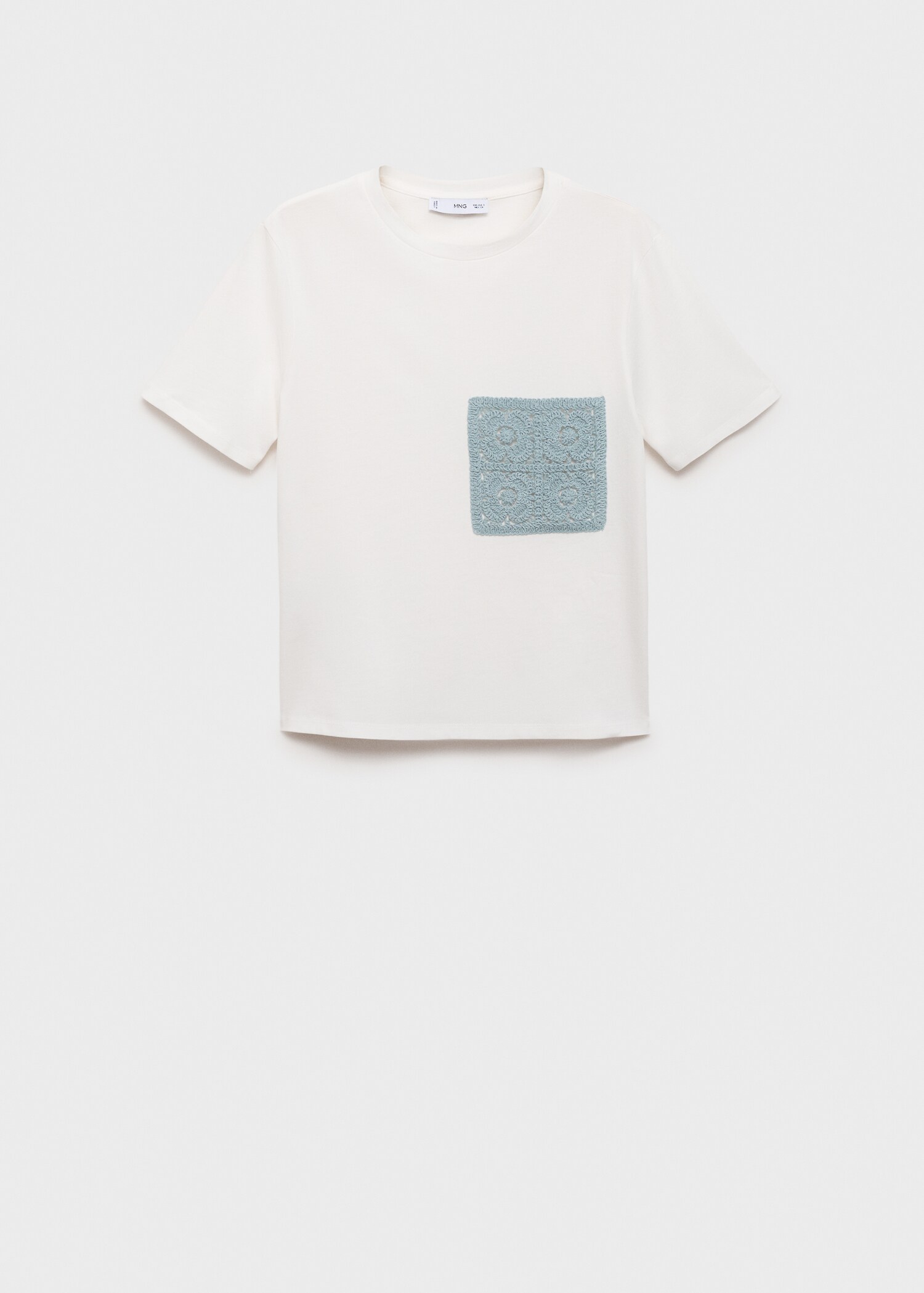Short-sleeved t-shirt with crochet pocket - Article without model