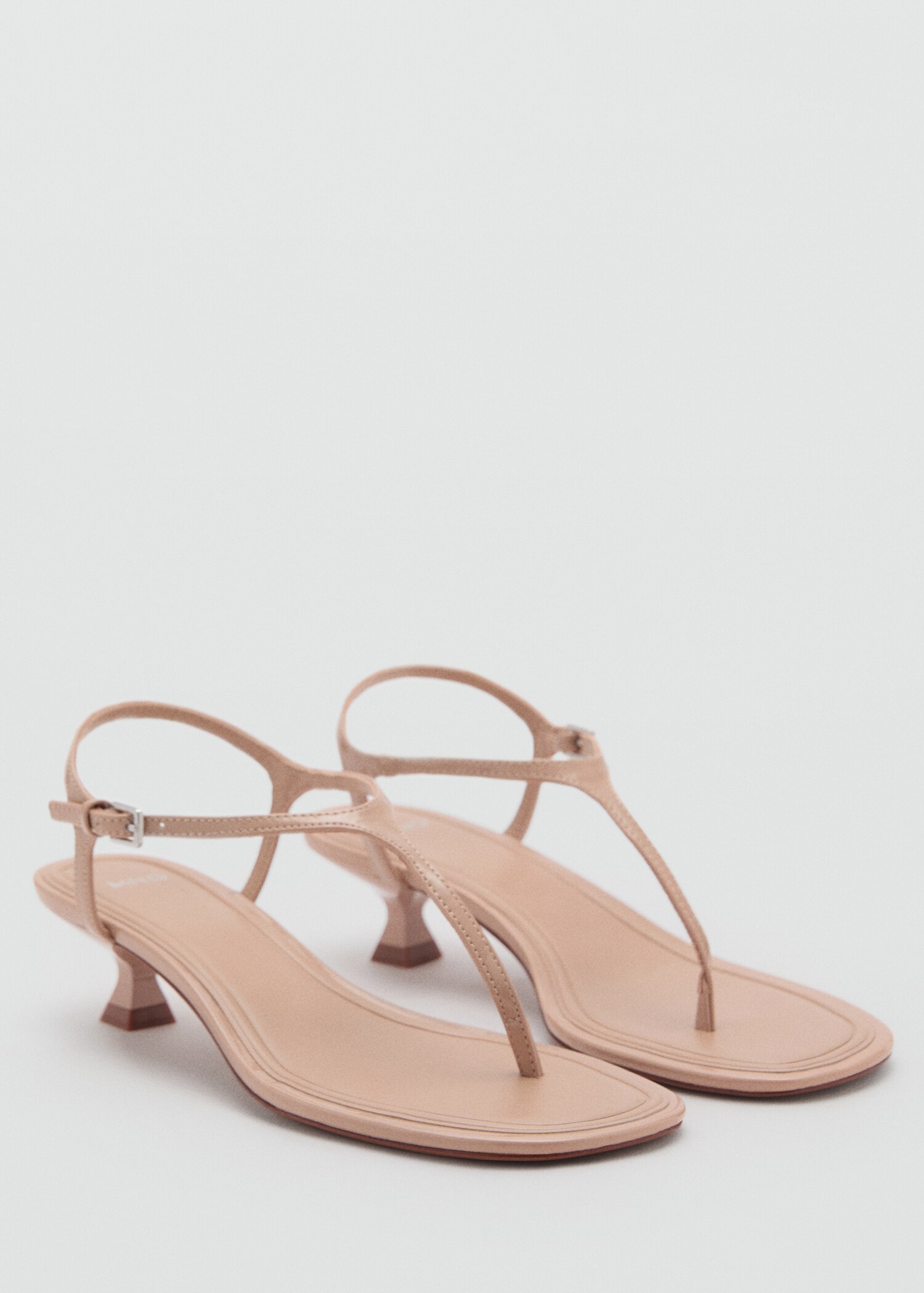 Kitten-heel sandals with strap - Medium plane