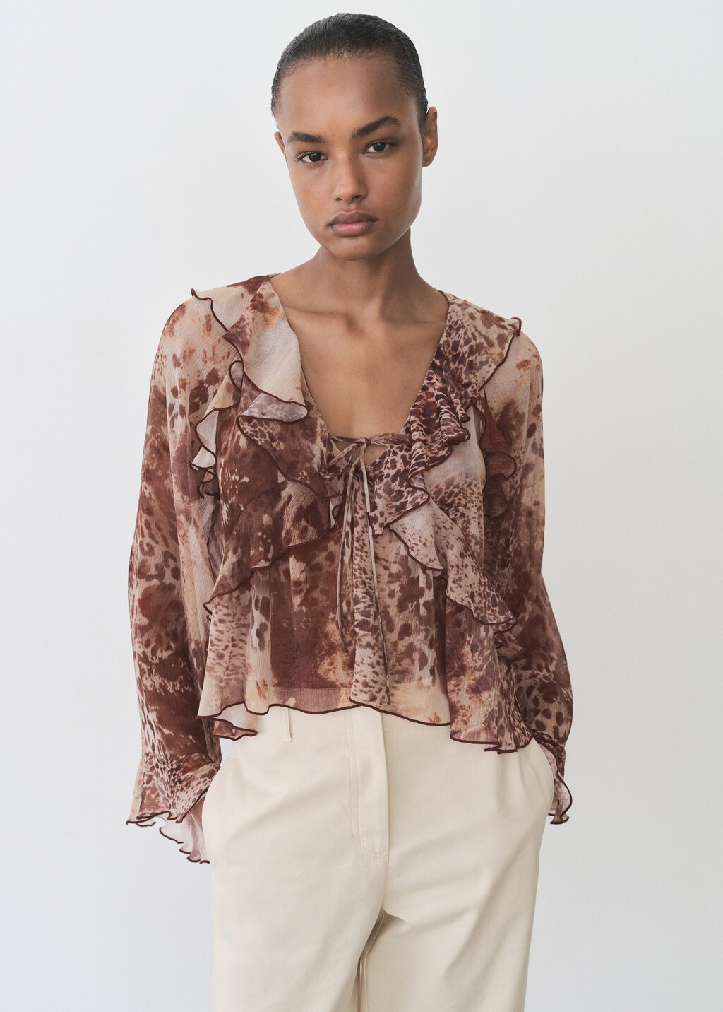 mango ruffle blouse