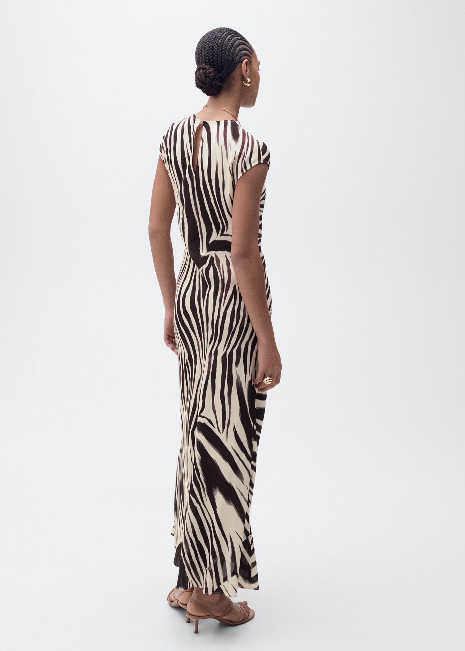 Midi-jurk met zebraprint - Achterkant van het artikel