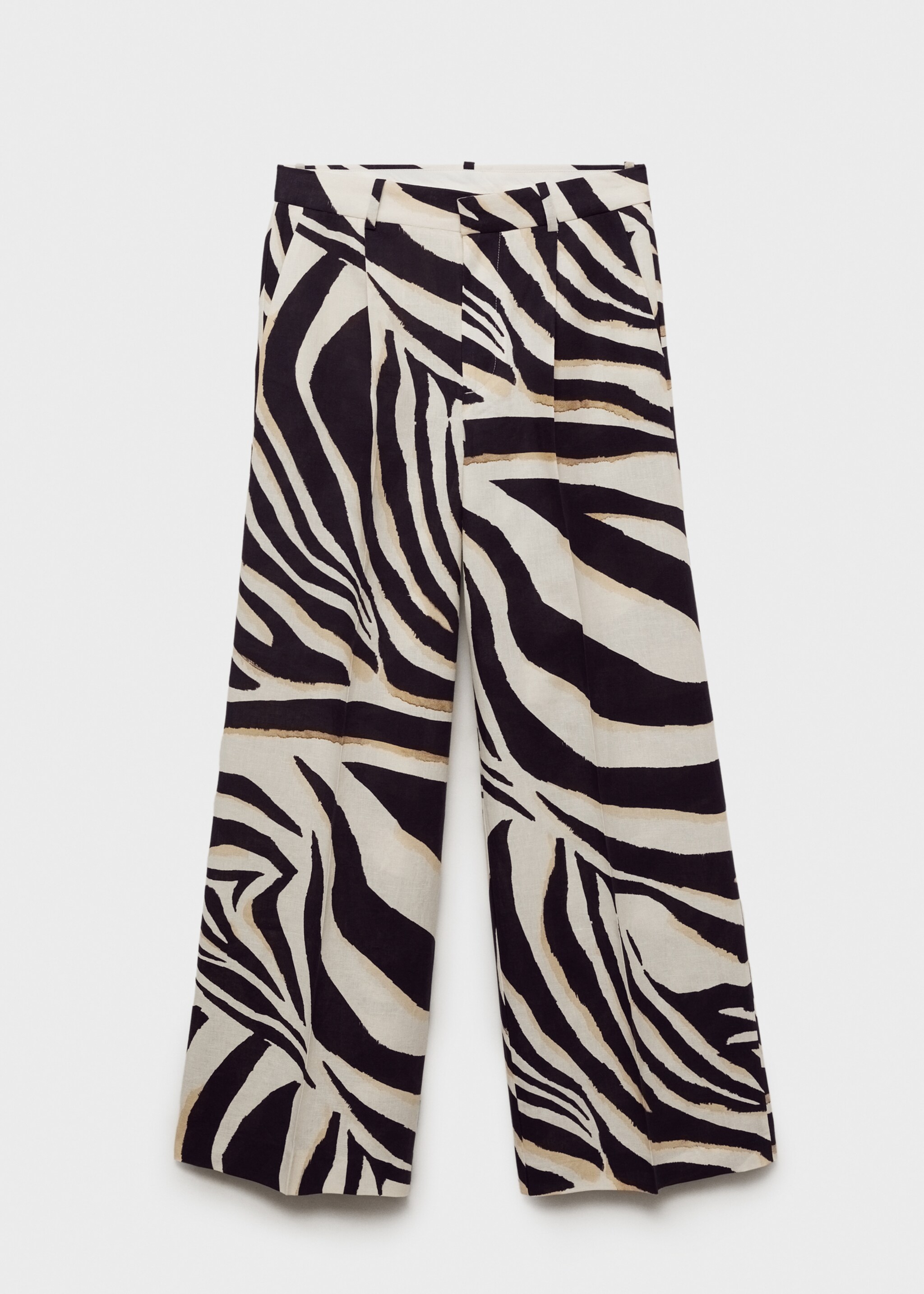 Linen wide-leg zebra-print trousers - Article without model