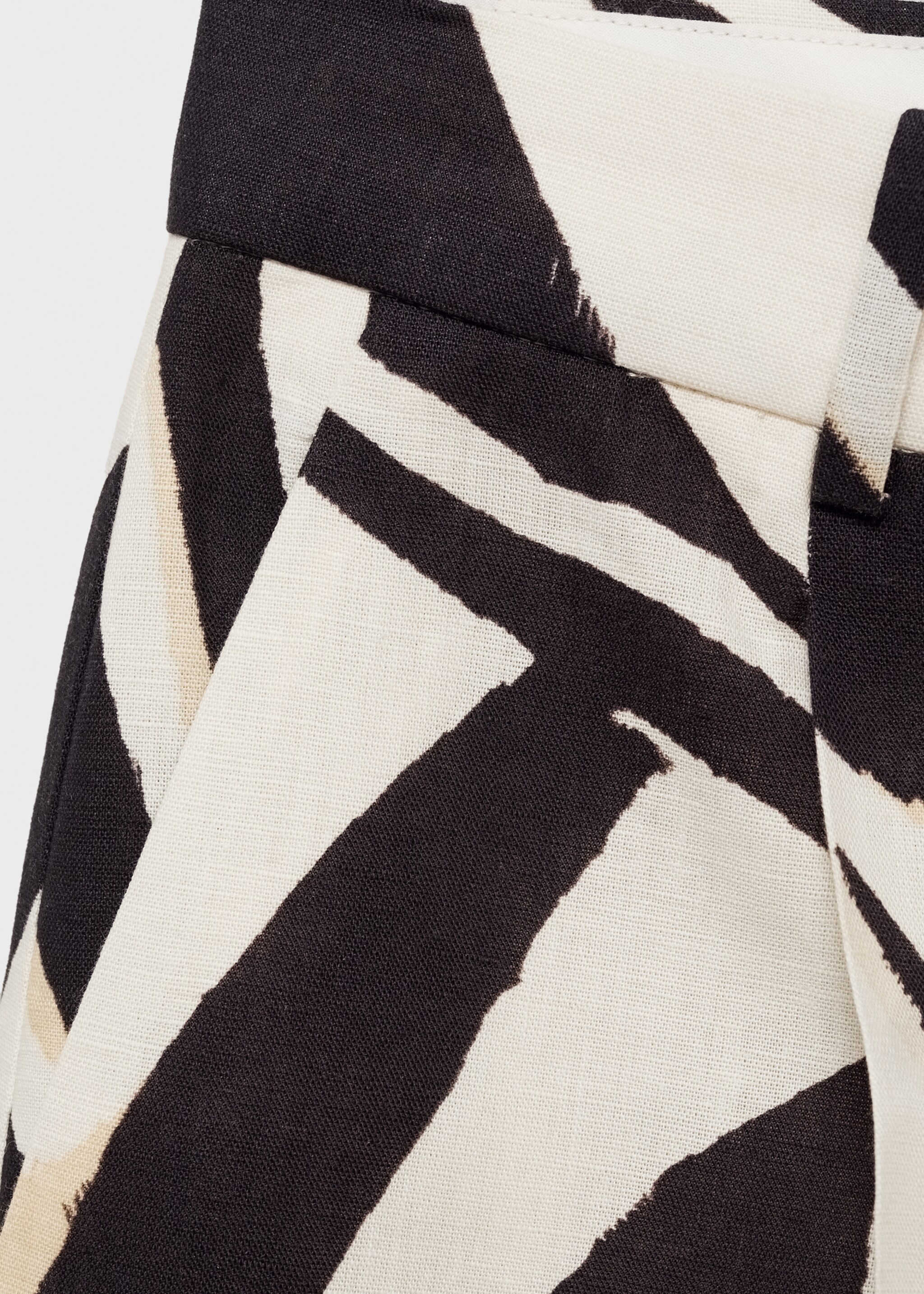 Linen wide-leg zebra-print trousers - Details of the article 0