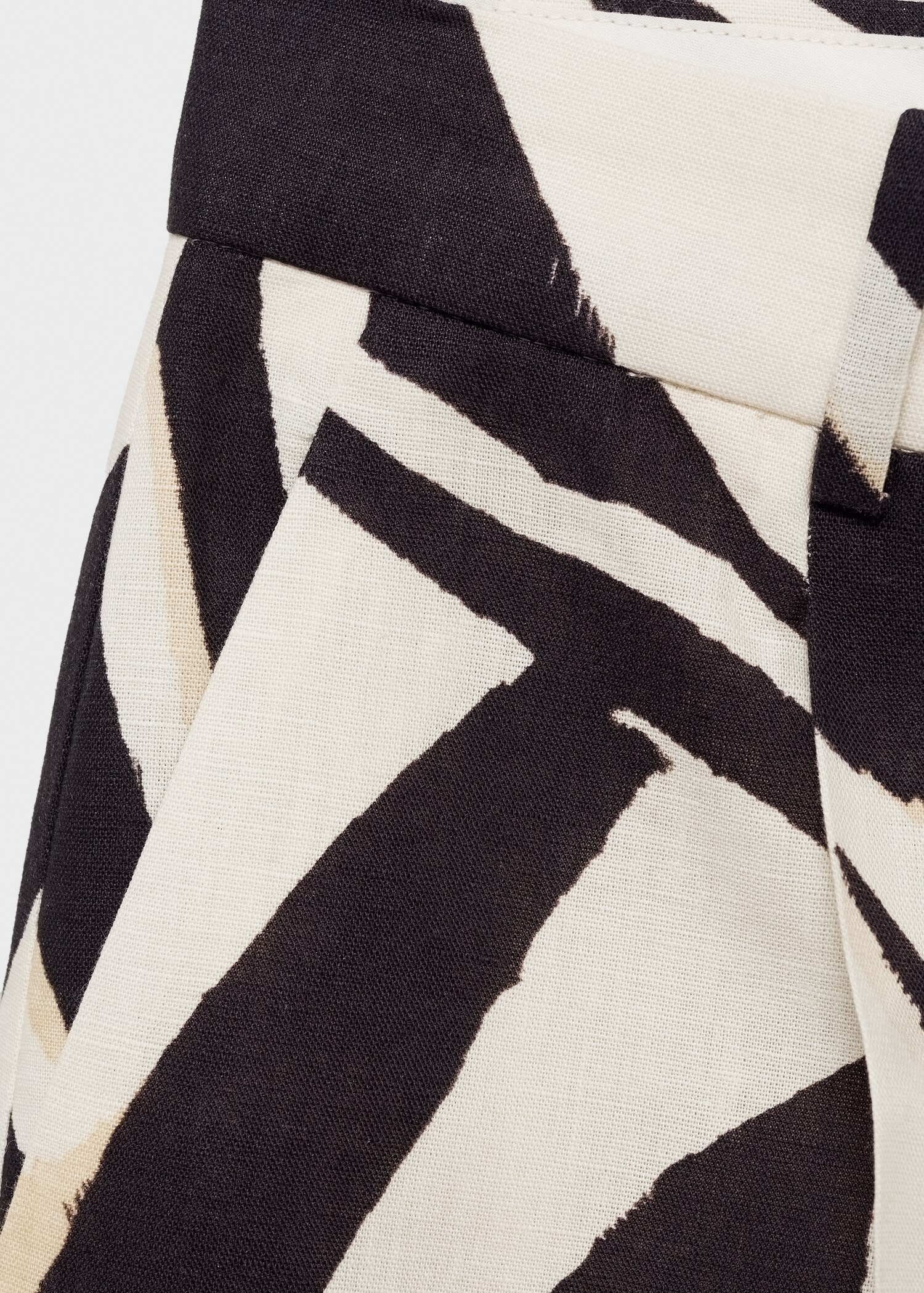 Linen wide-leg zebra-print trousers - Details of the article 0