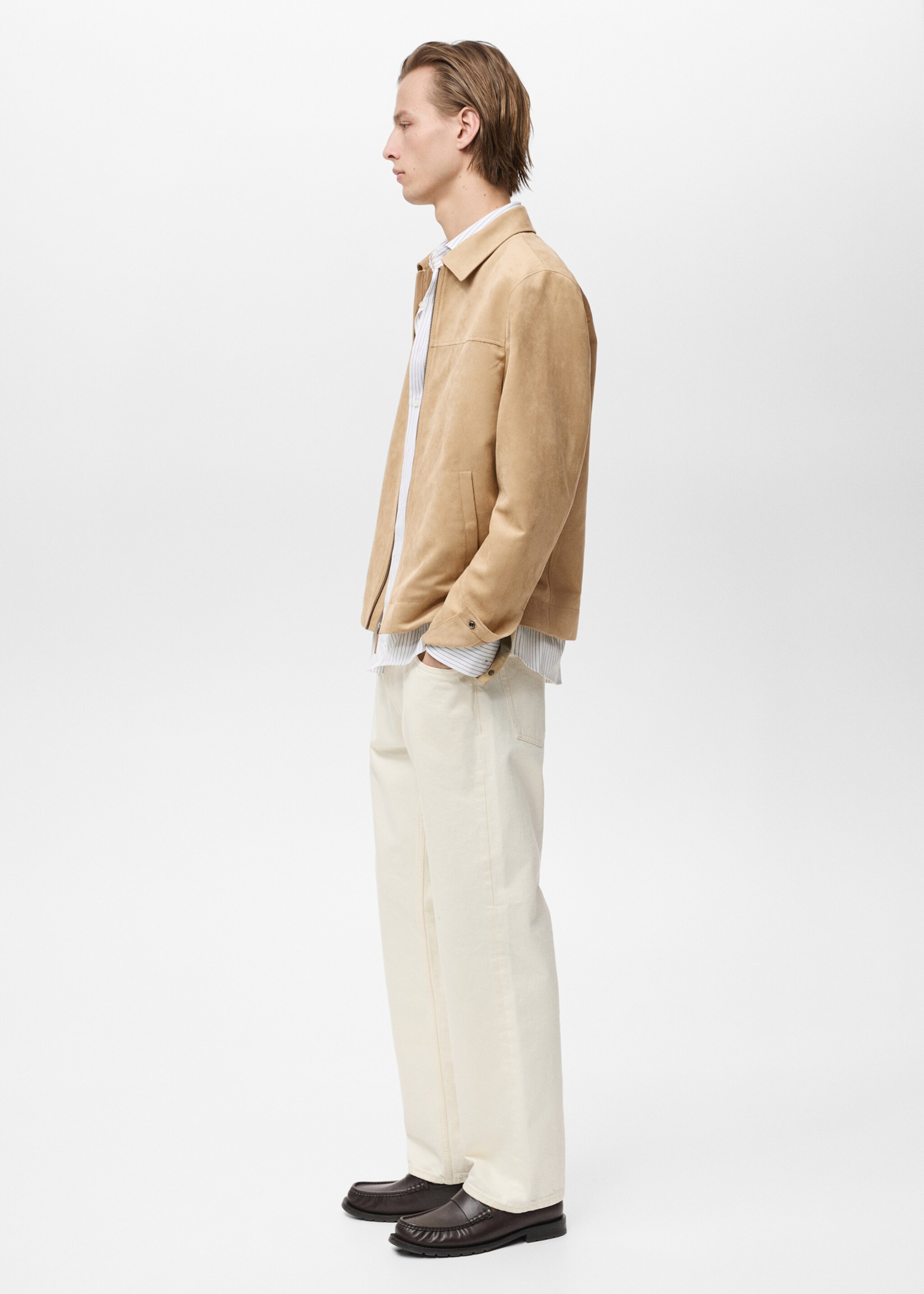 Suede-effect jacket with zip - Details of the article 2