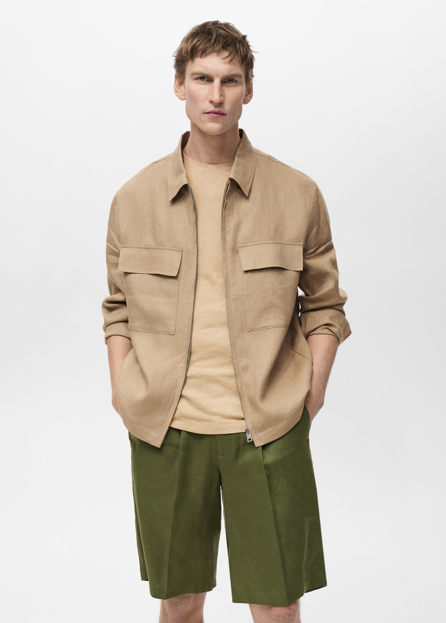 100% linen jacket with pockets - Medium plane