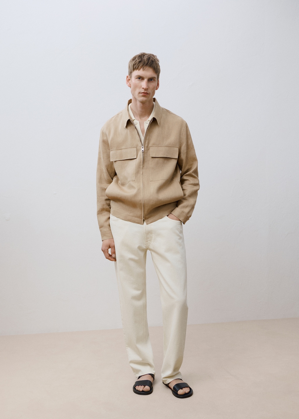 100% linen jacket with pockets - Men | MANGO USA
