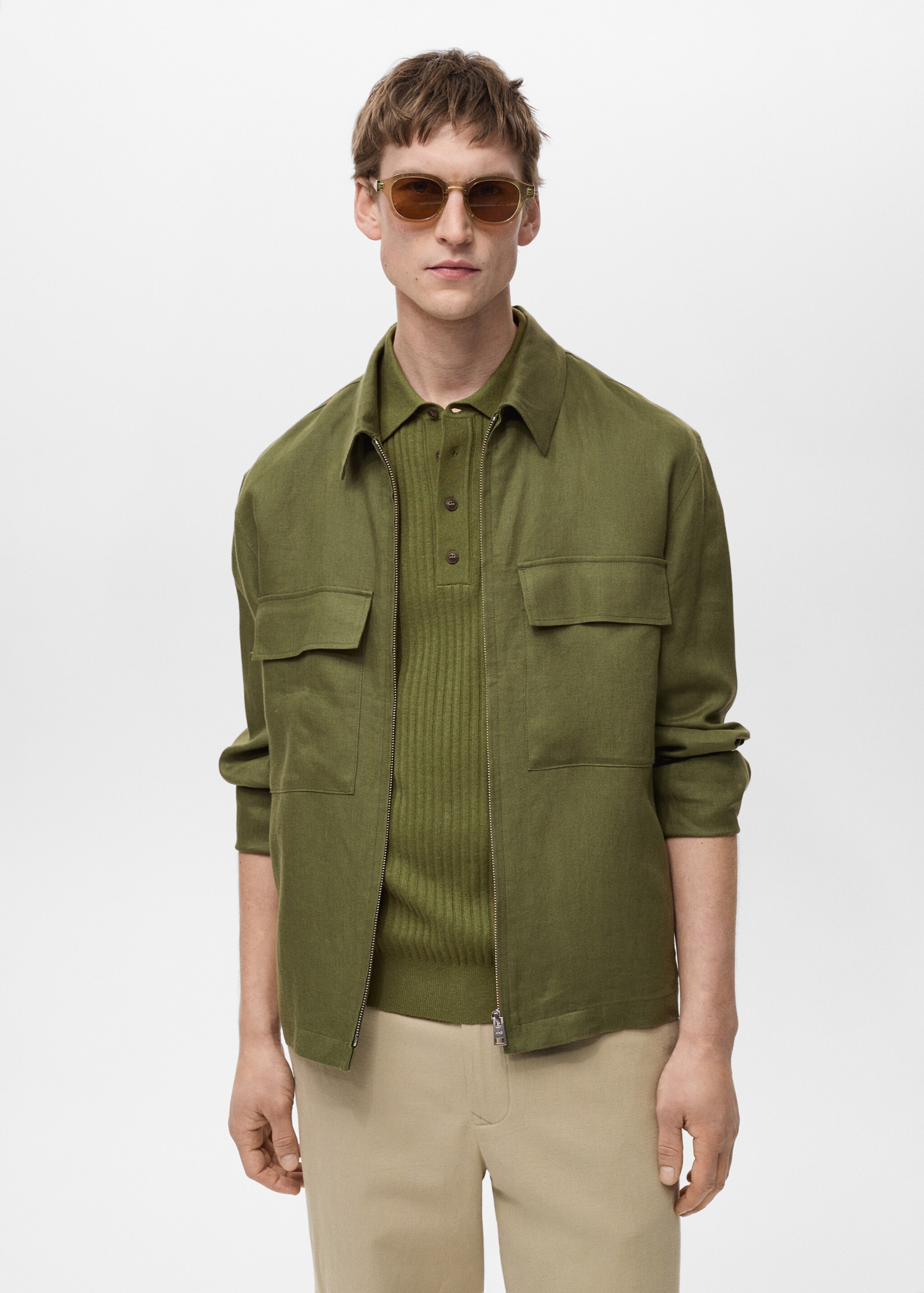 100% linen jacket with pockets - Medium plane