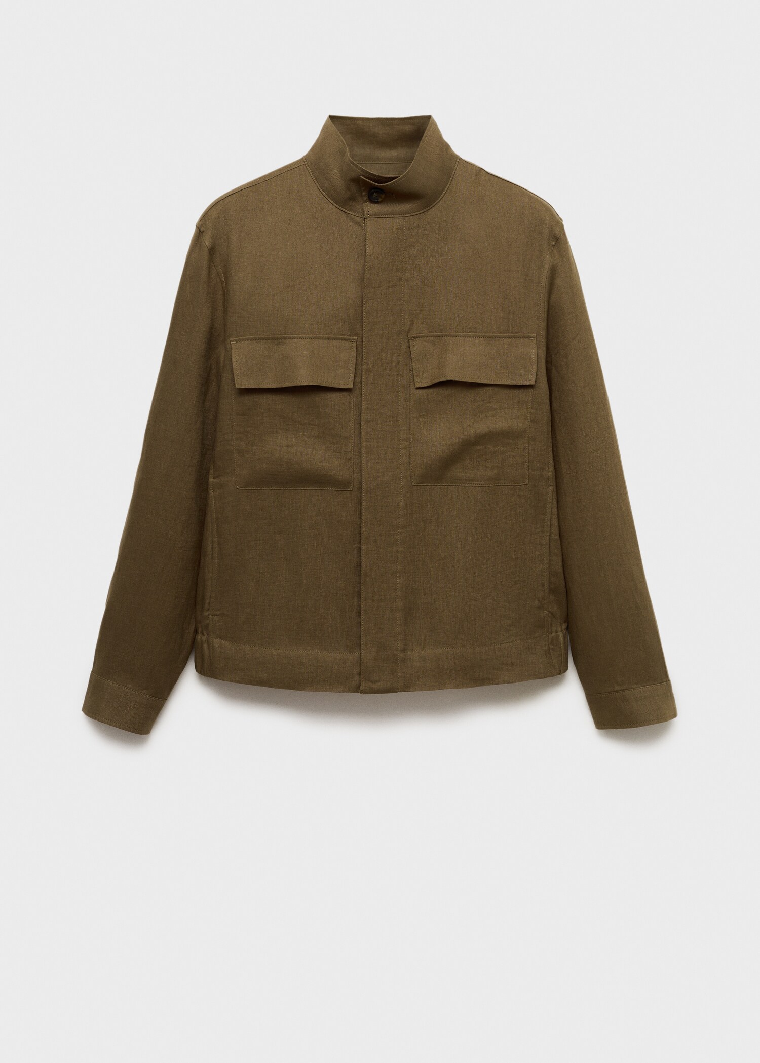 100% linen turtleneck jacket - Article without model