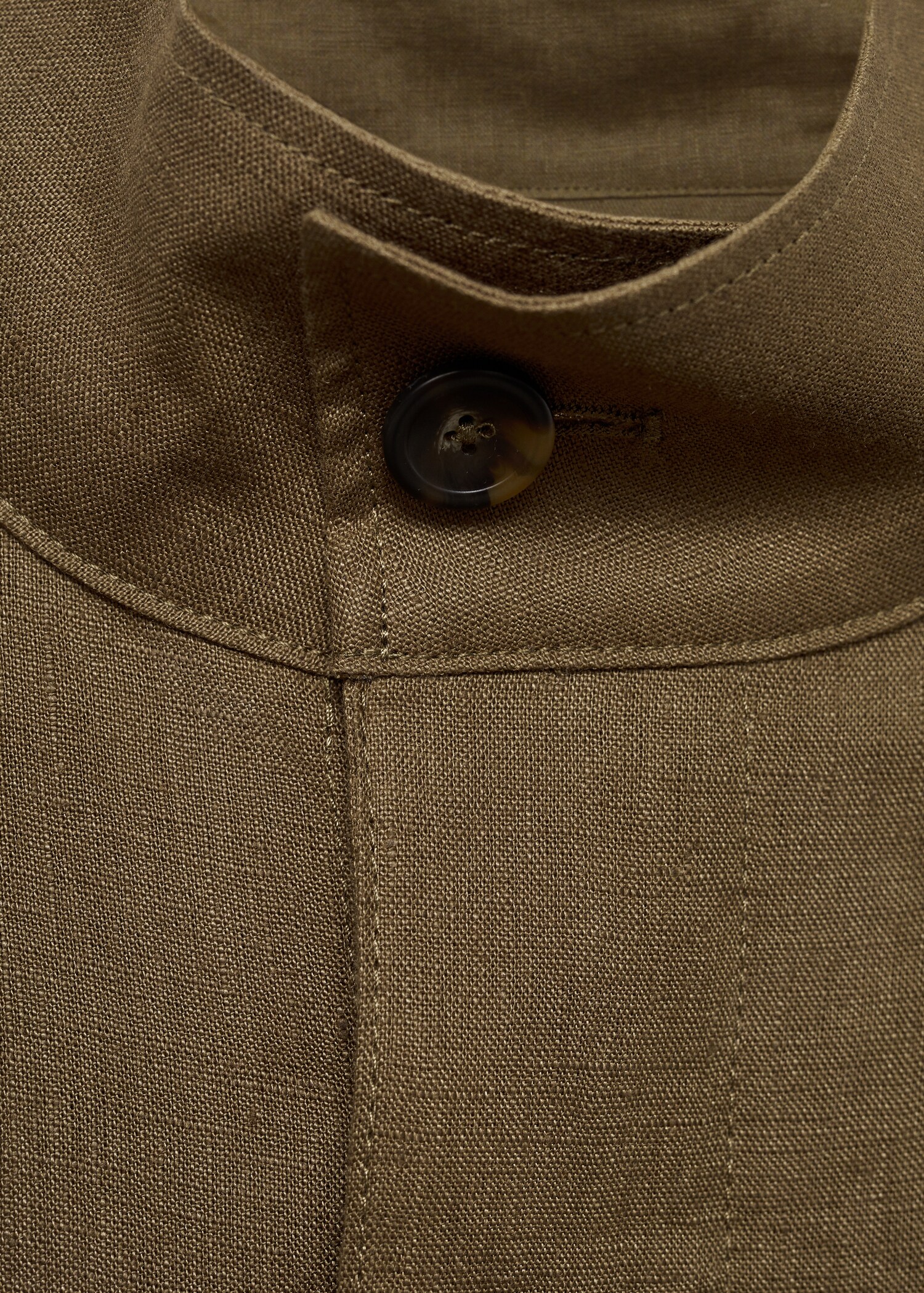 100% linen turtleneck jacket - Details of the article 8