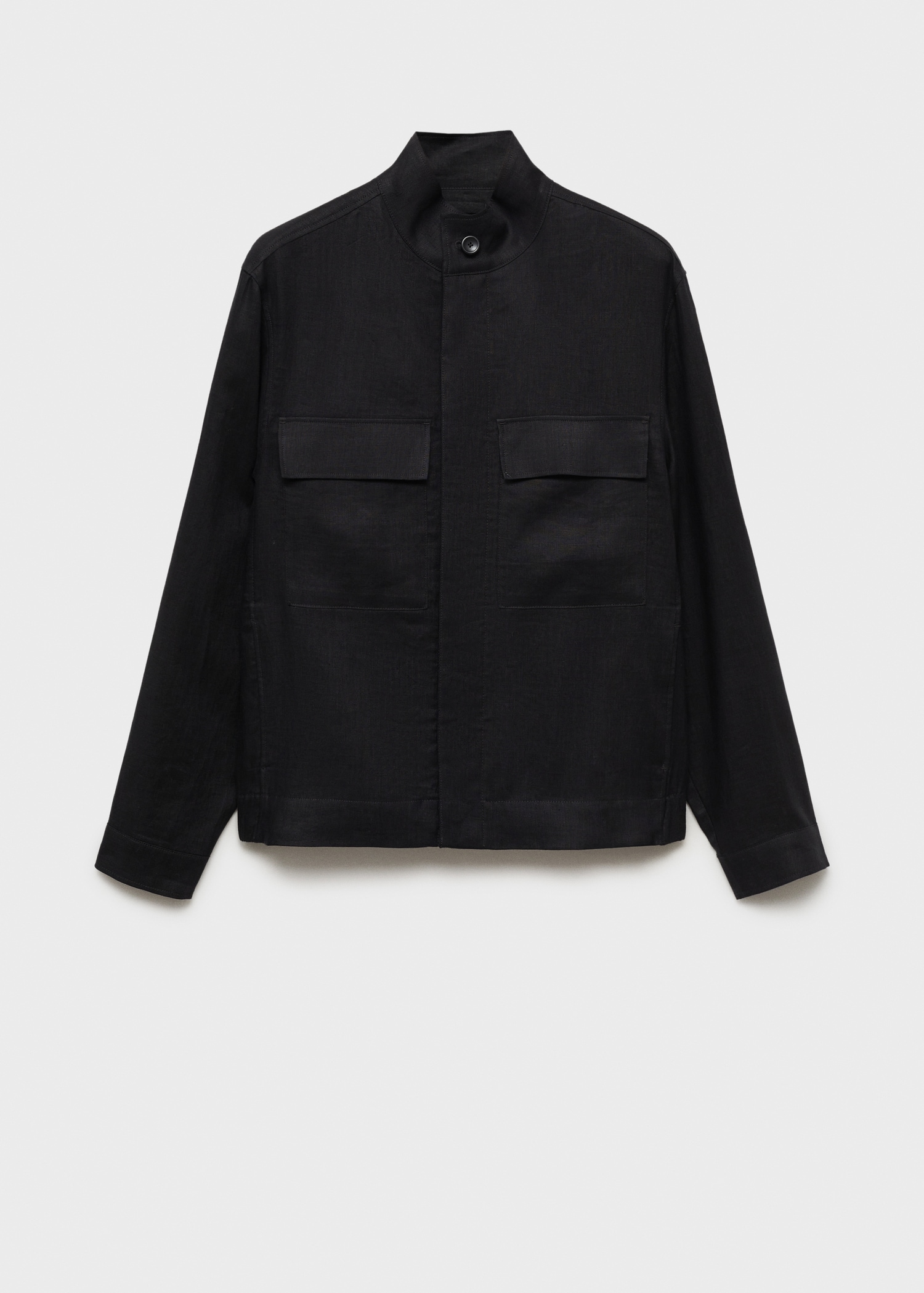 100% linen turtleneck jacket - Article without model
