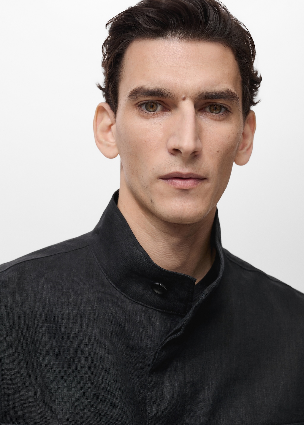 100% linen turtleneck jacket