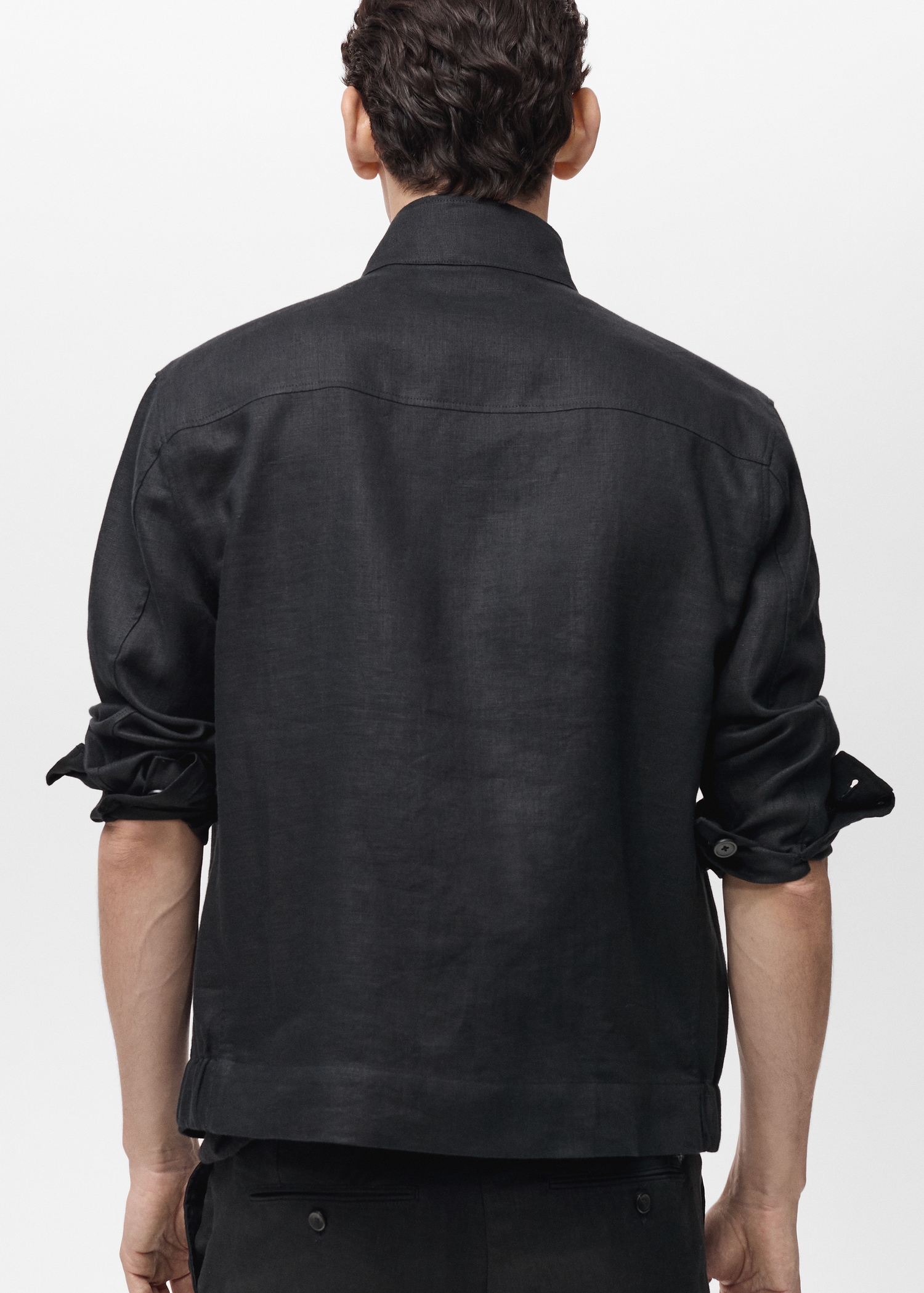 100% linen turtleneck jacket - Reverse of the article