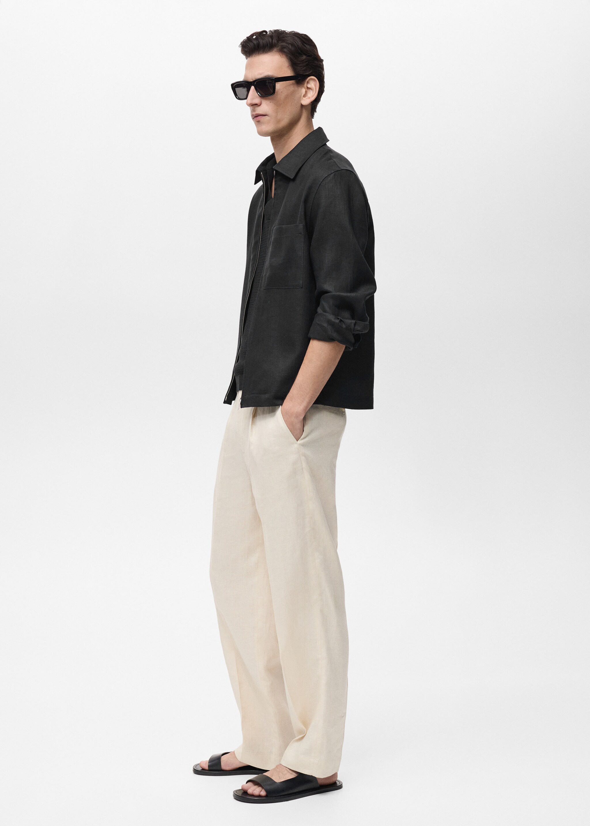 100% linen jacket with zip - Details of the article 2
